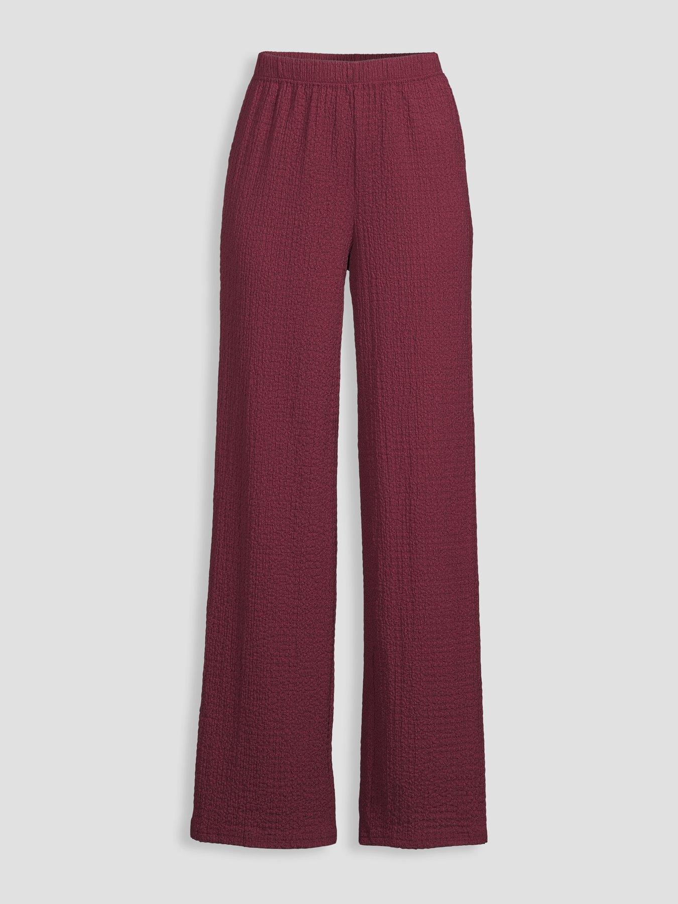 Image 6 of 6 of The Very Collection Textured Wide Leg Trouser - Red