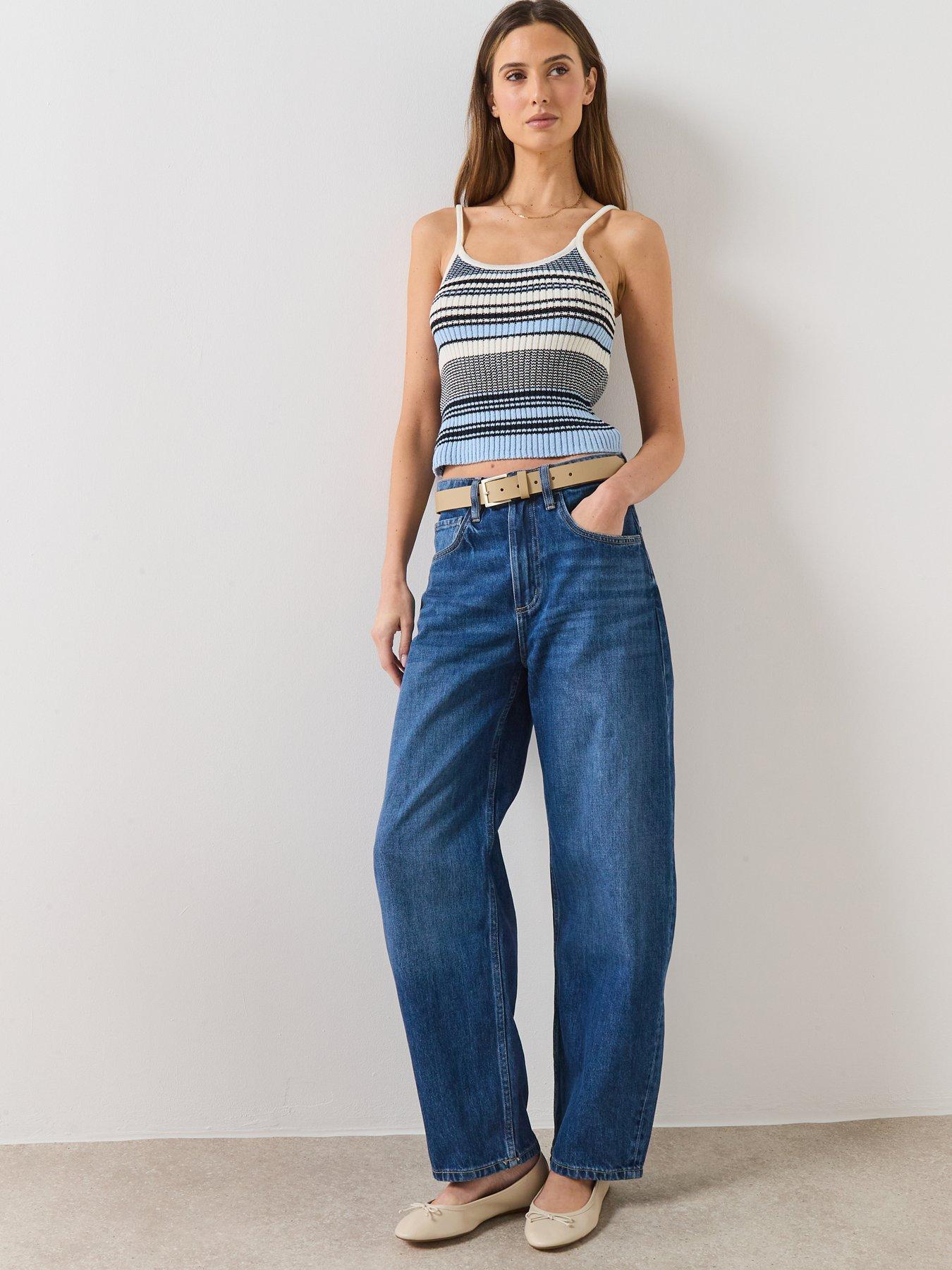 mango-high-waisted-barrel-jeans-bluedetail