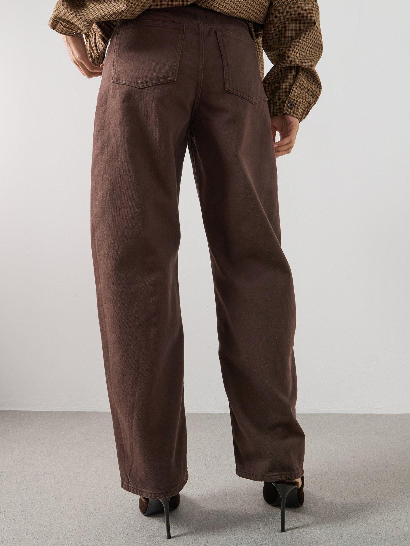 mango-high-waisted-barrel-jeans-brownstillFront