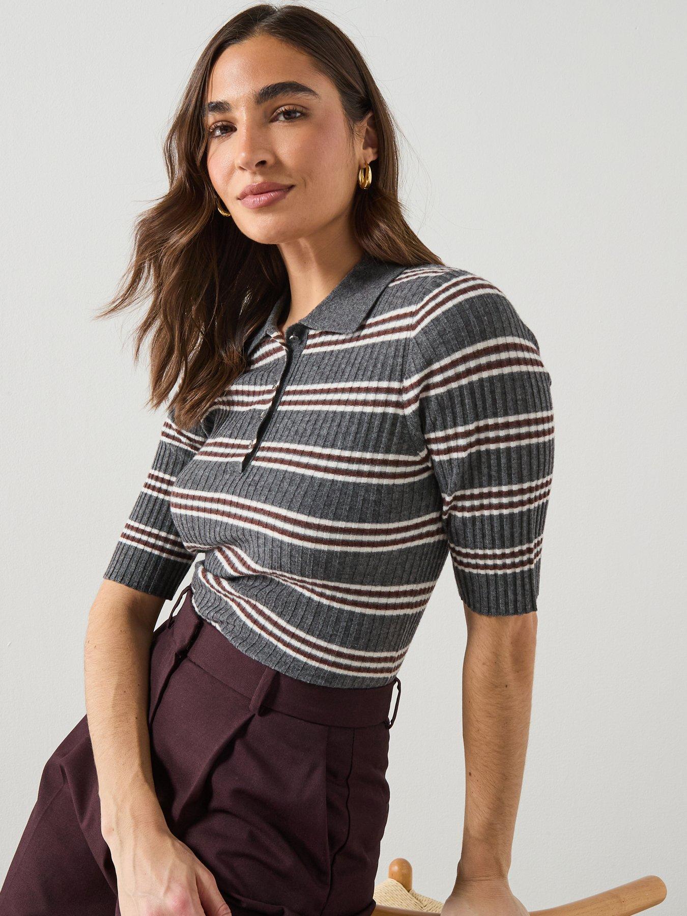 mango-striped-ribbed-knit-sweater-greyoutfit