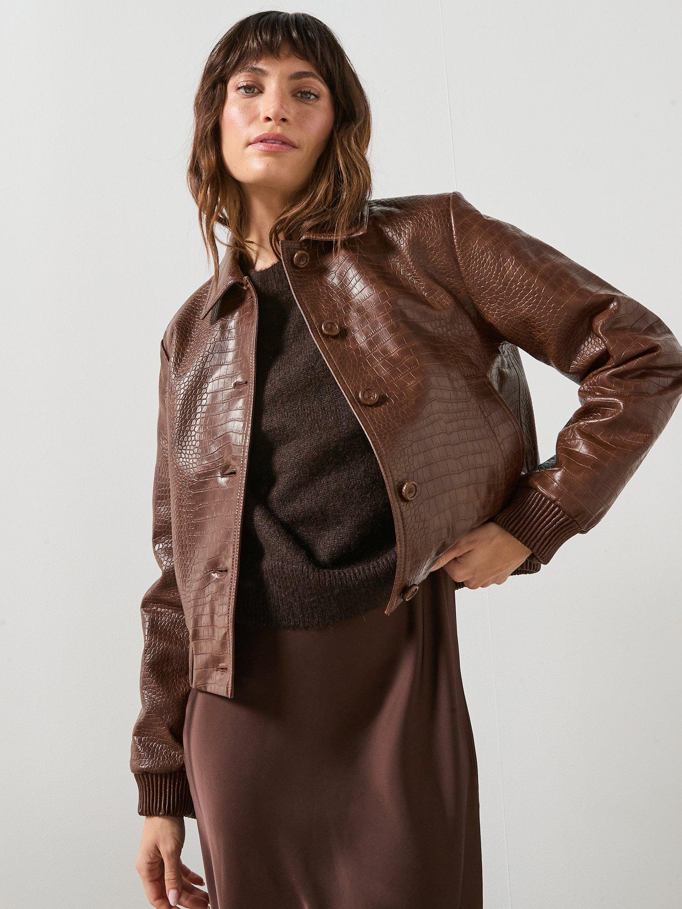 mango-croc-effect-bomber-jacket-brown