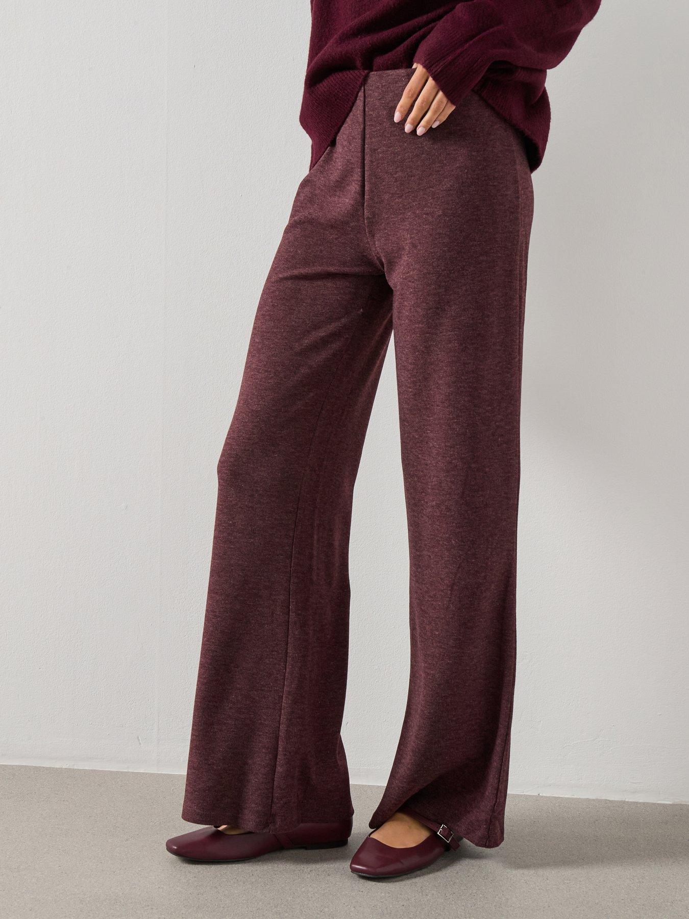 mango-knitted-trousers-with-elastic-waistband--burgundy