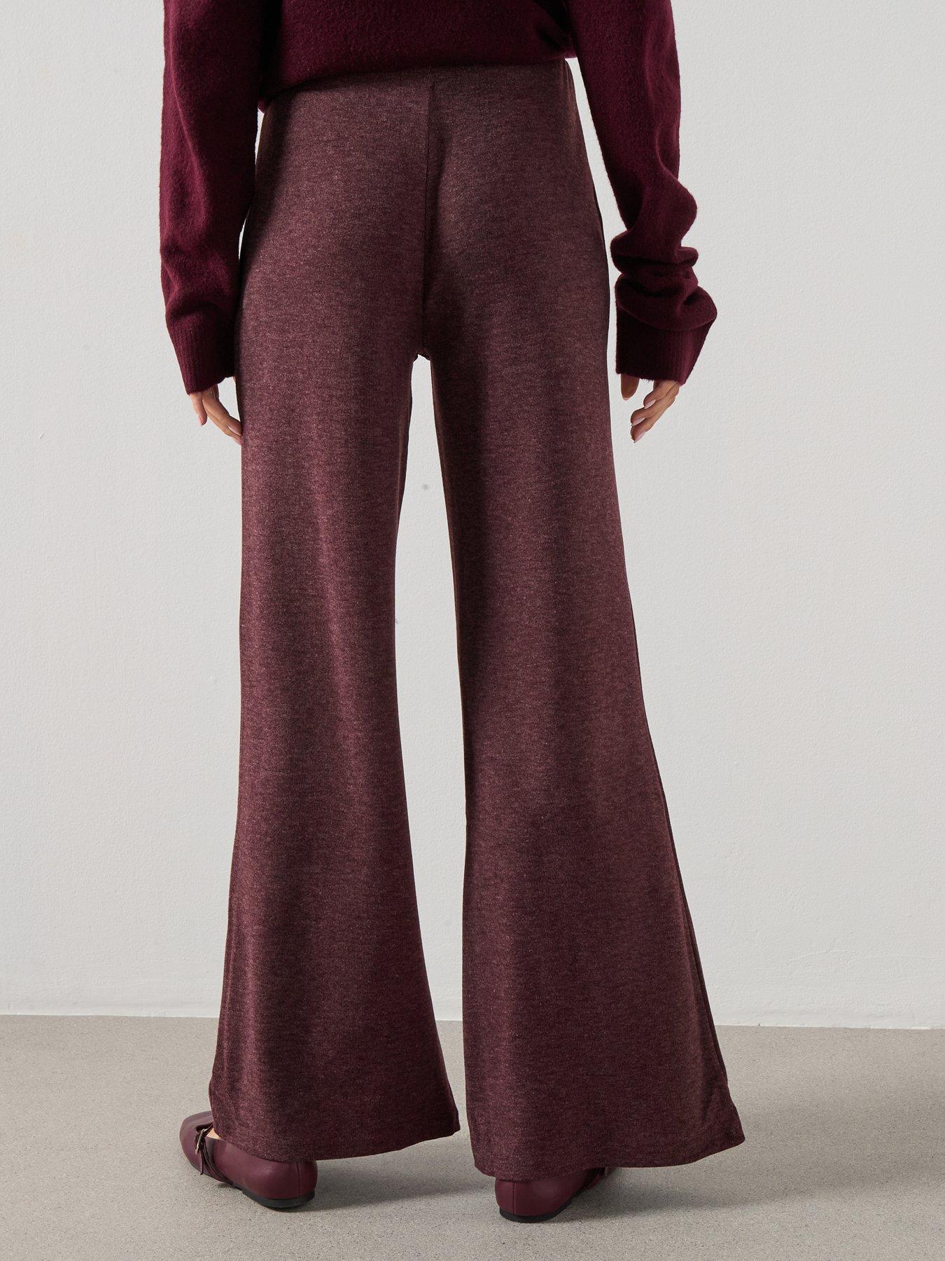 mango-knitted-trousers-with-elastic-waistband--burgundystillFront