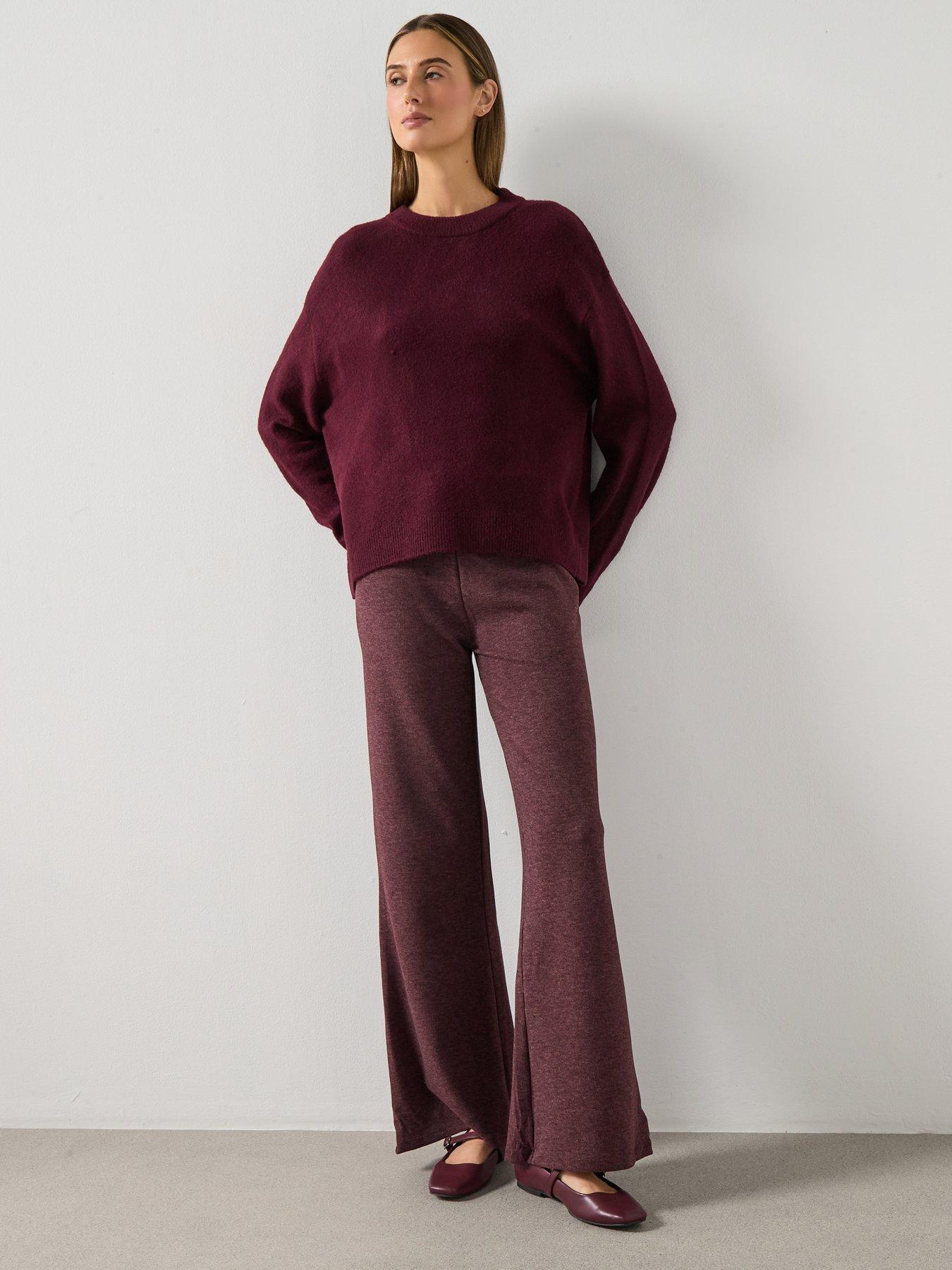 mango-knitted-trousers-with-elastic-waistband--burgundyback