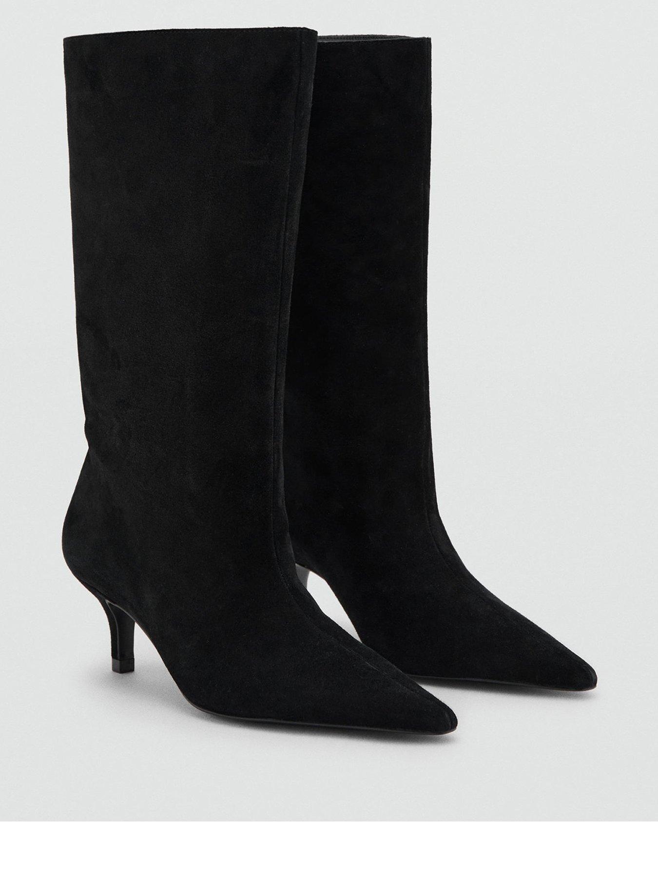 mango-pointed-toe-suede-boots-black