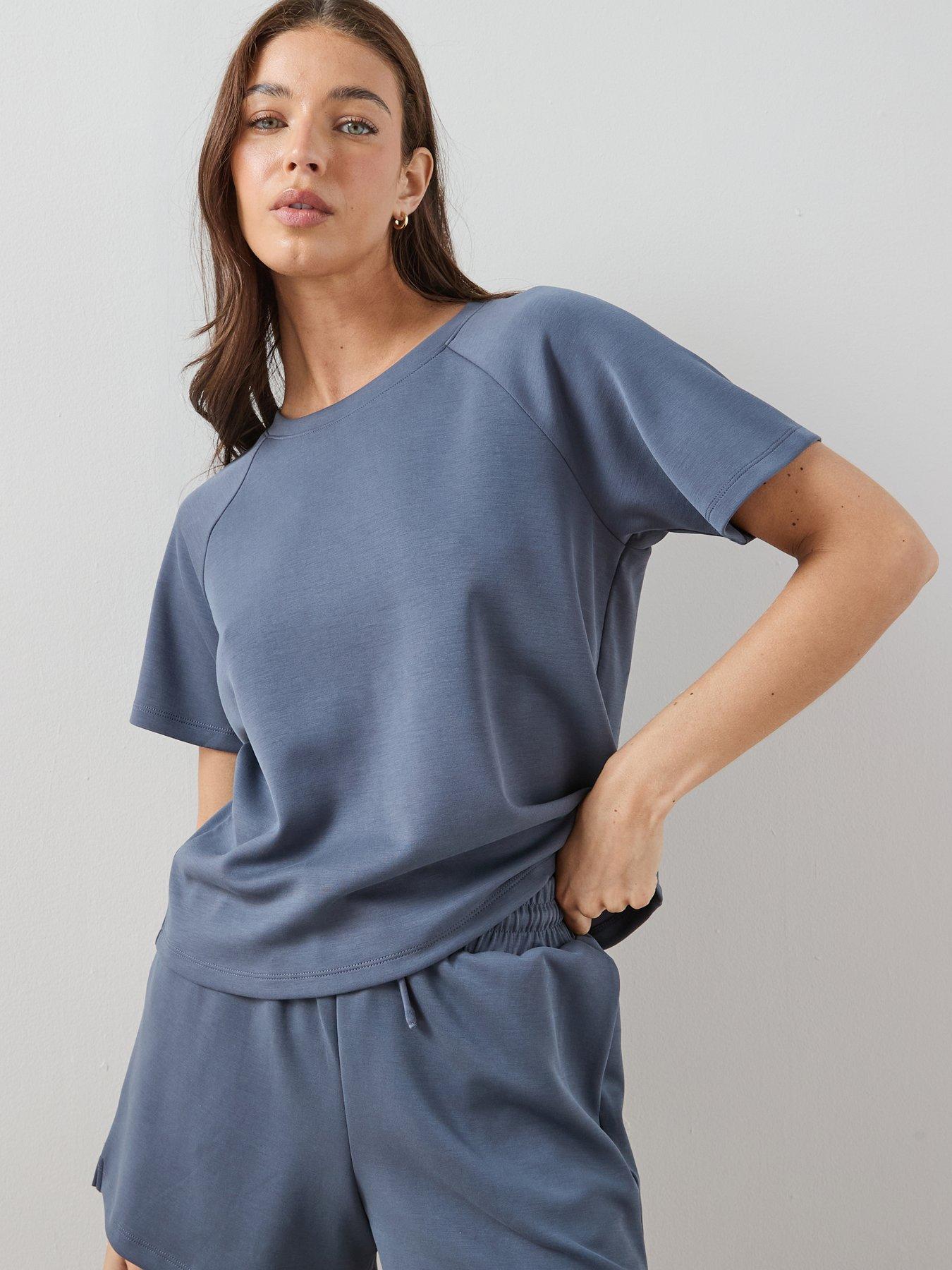The Very Collection Short Sleeve Modal Tee Co-Ord - Blue