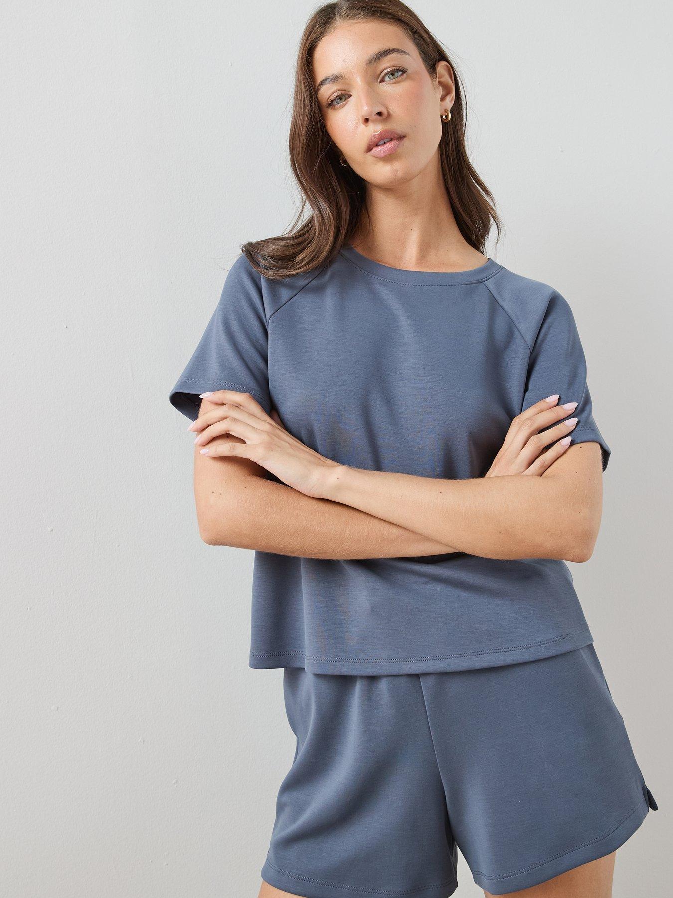 Image 5 of 6 of The Very Collection Short Sleeve Modal Tee Co-Ord - Blue