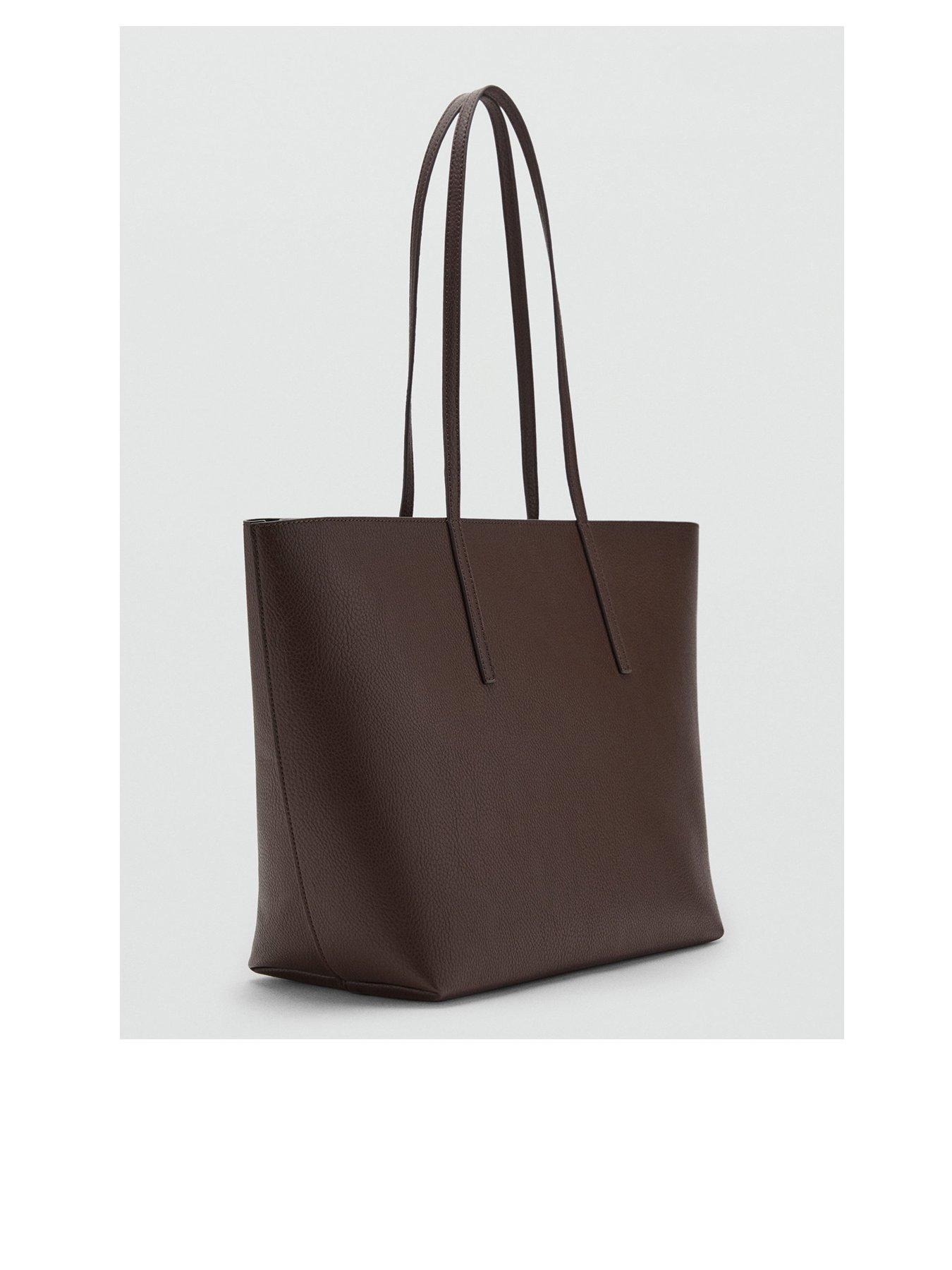 mango-shopper-bag-with-double-handle-brown