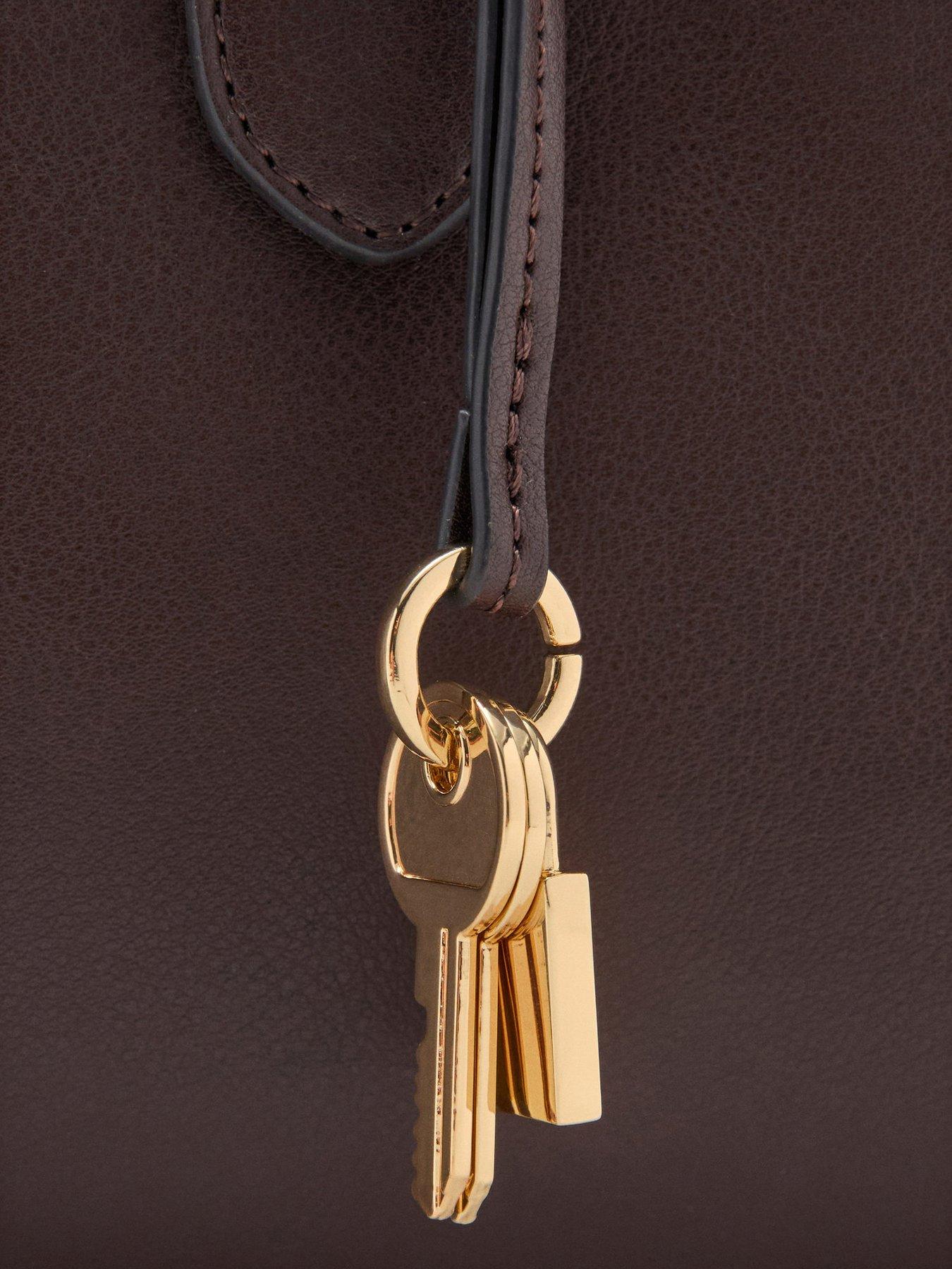 Image 6 of 6 of Mango Medium Bowling Bag With Charm Detail - Brown