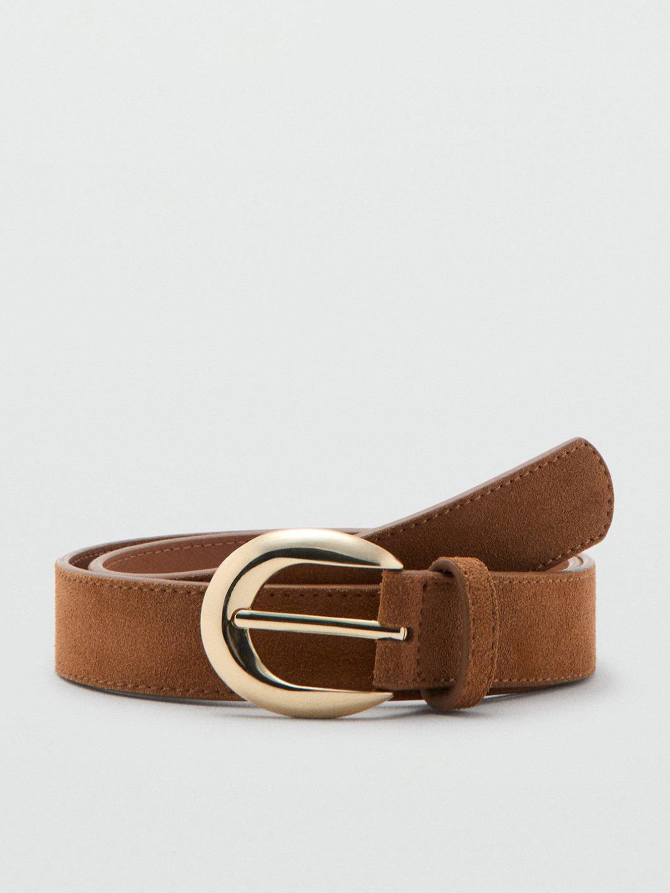 mango-leather-belt-with-oval-buckle-brown