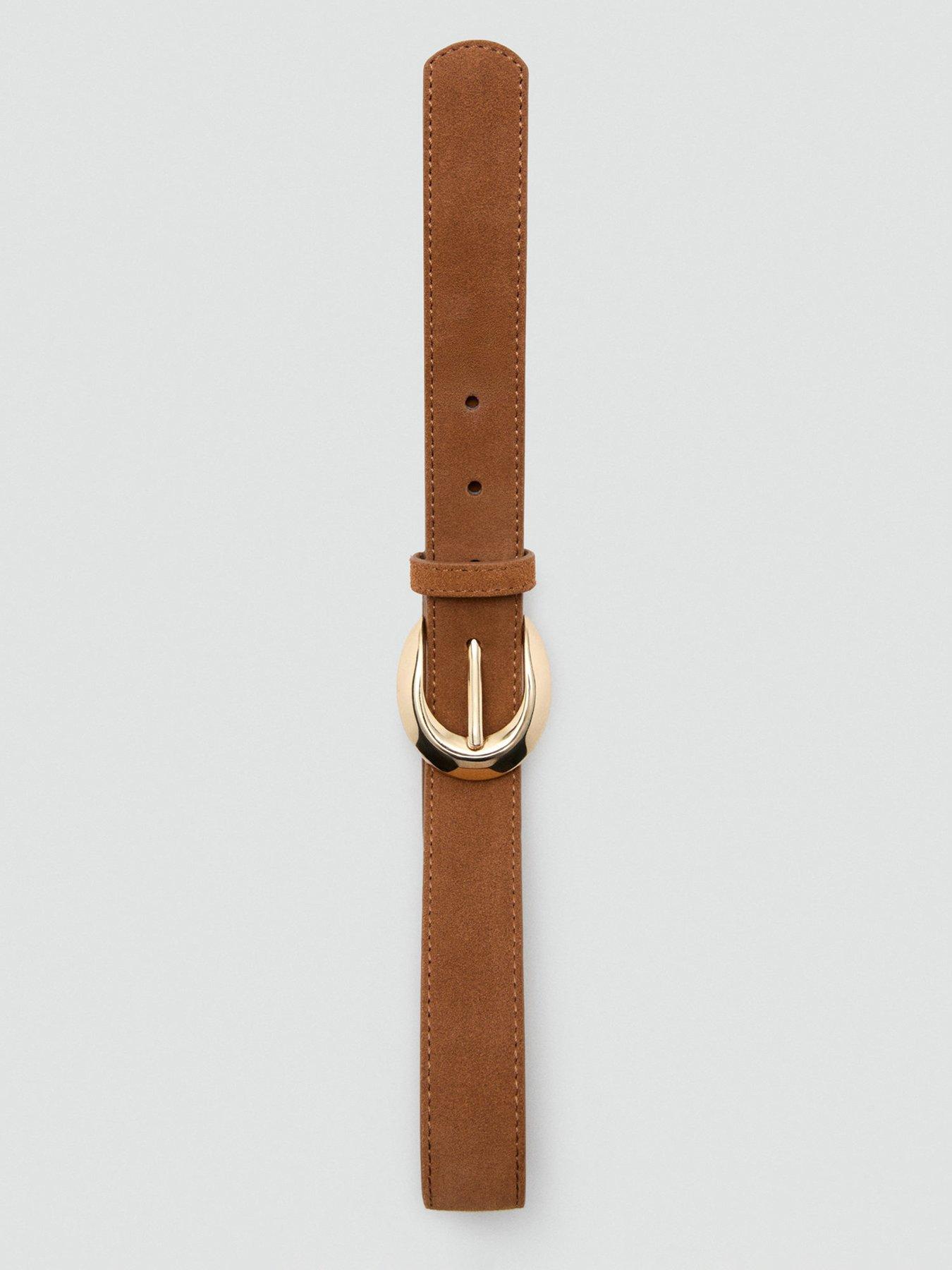 mango-leather-belt-with-oval-buckle-brownstillFront
