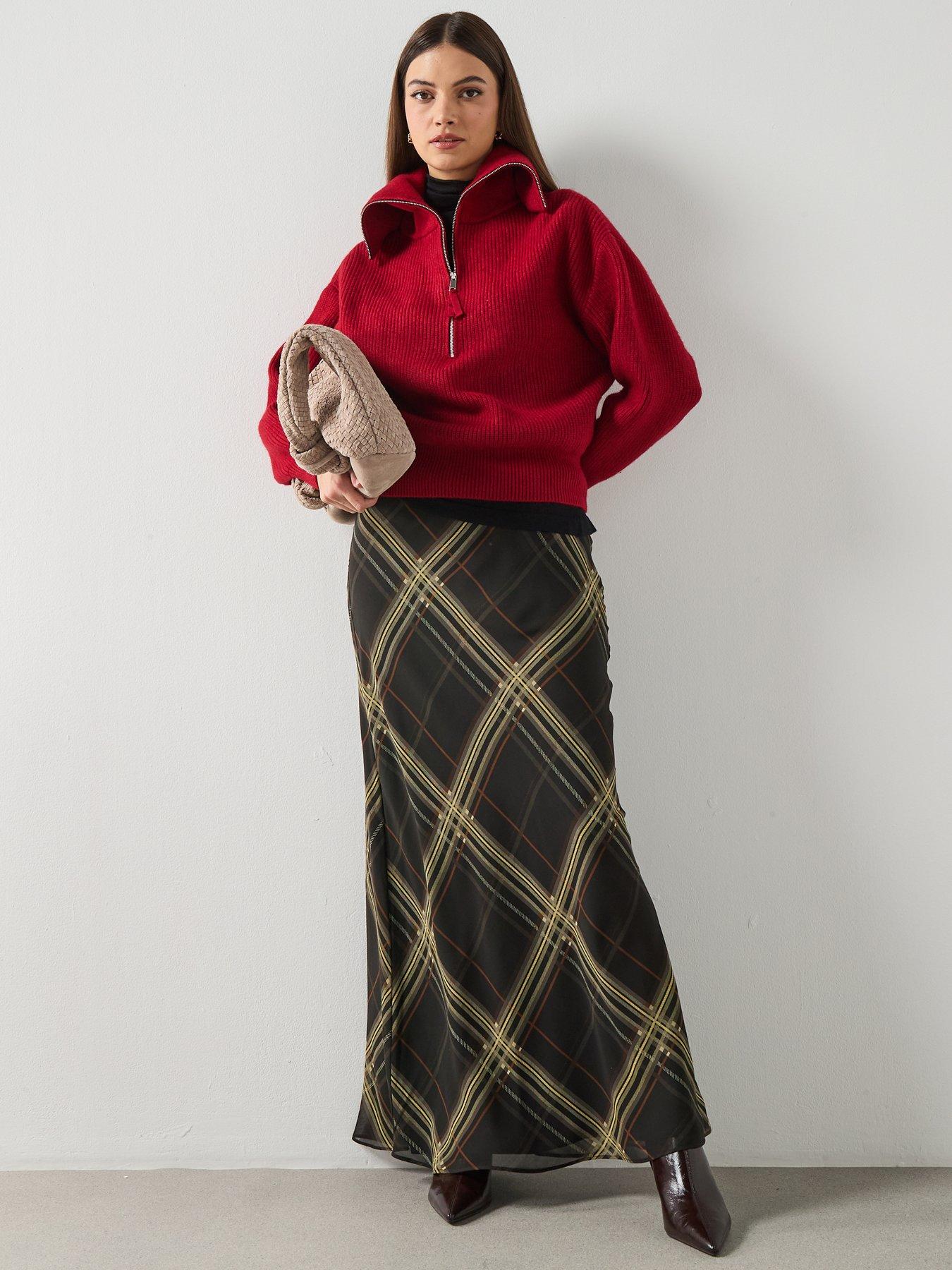 Image 6 of 6 of Mango Sweater With Funnel Neck And Zip - Burgundy