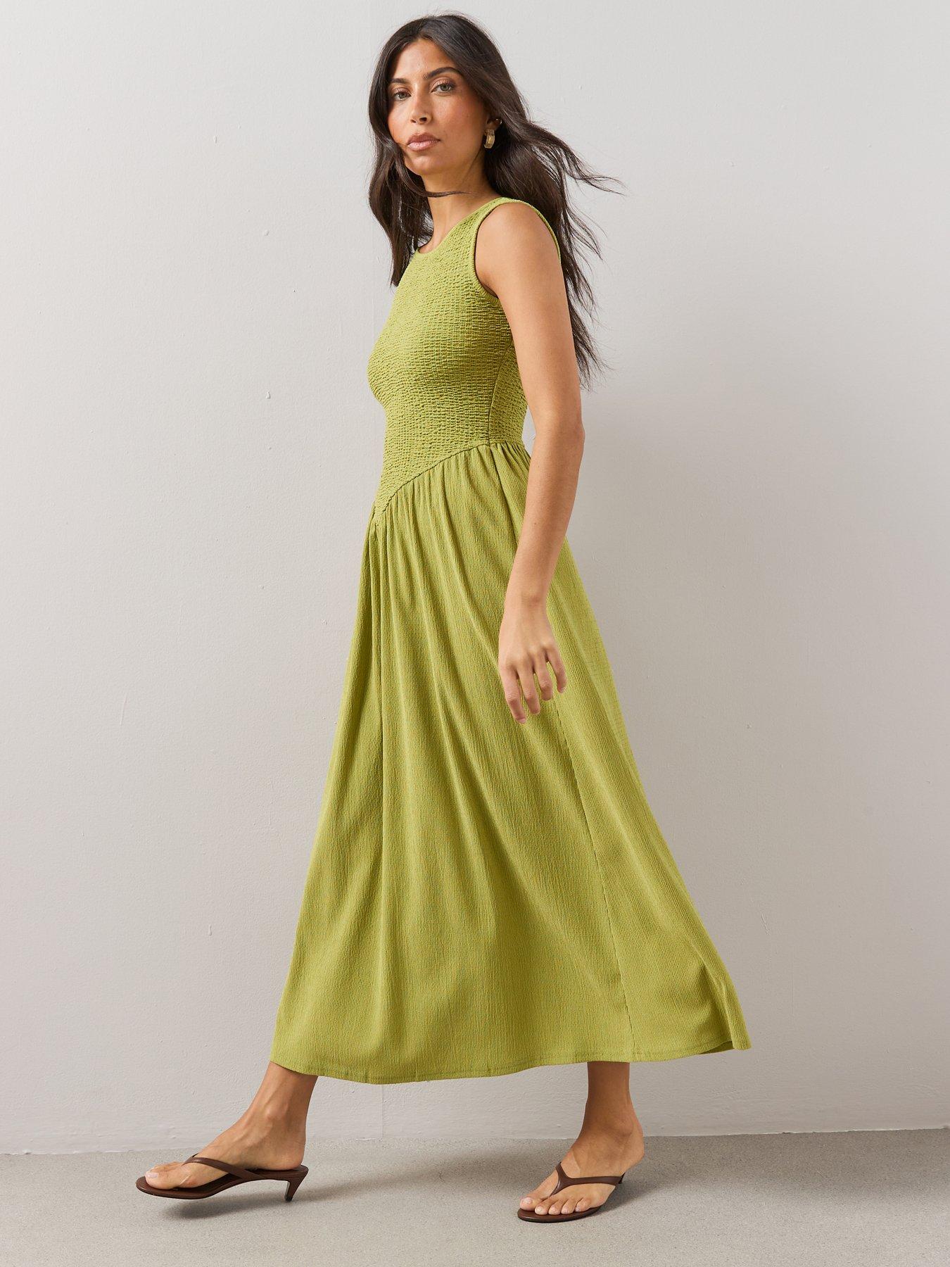 The Very Collection Textured Stretched Shirred Midaxi Dress