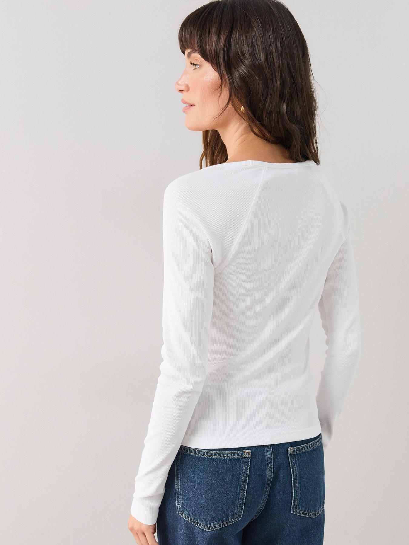 Image 2 of 7 of The Very Collection Deep Vneck Raglan Tee