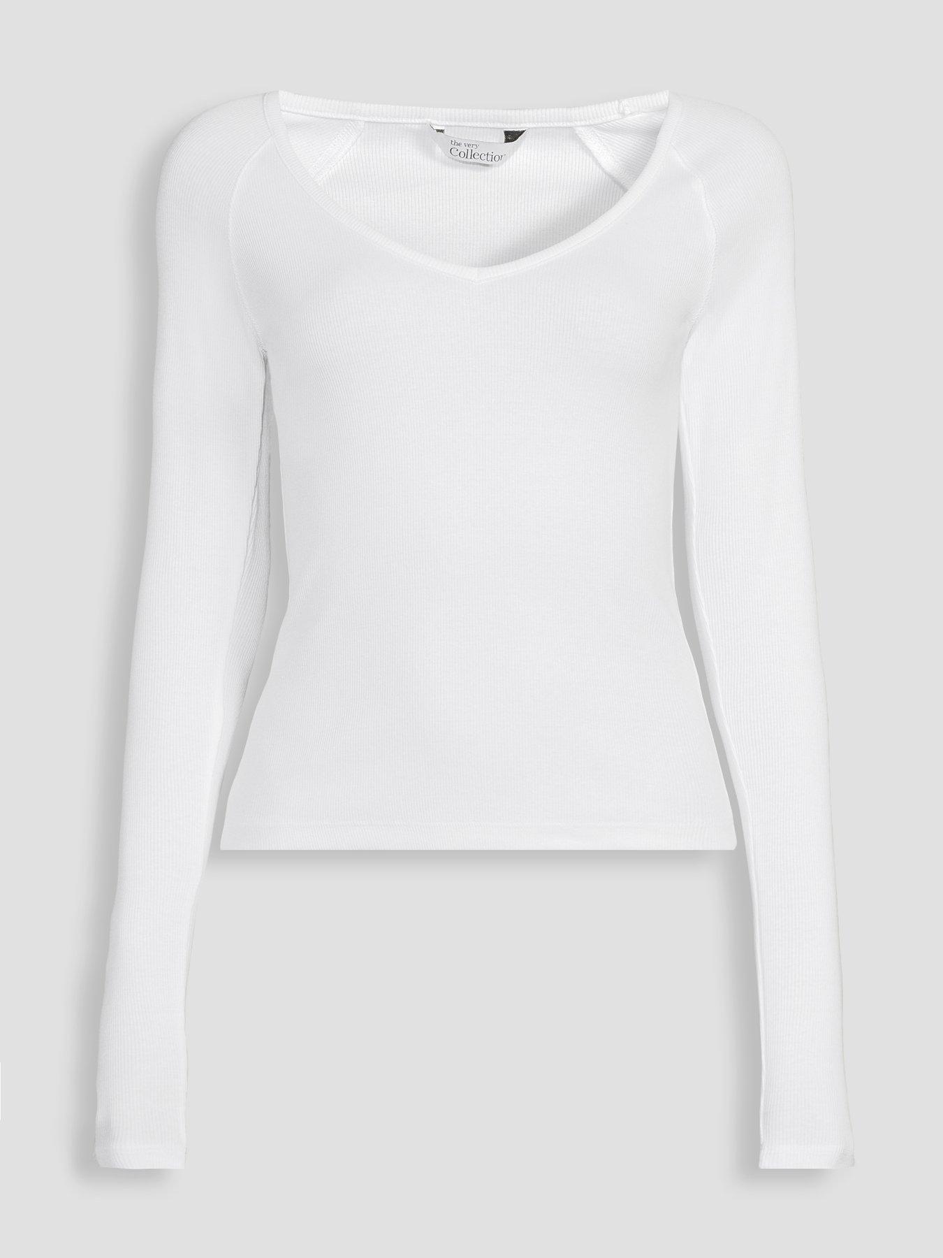 Image 7 of 7 of The Very Collection Deep Vneck Raglan Tee