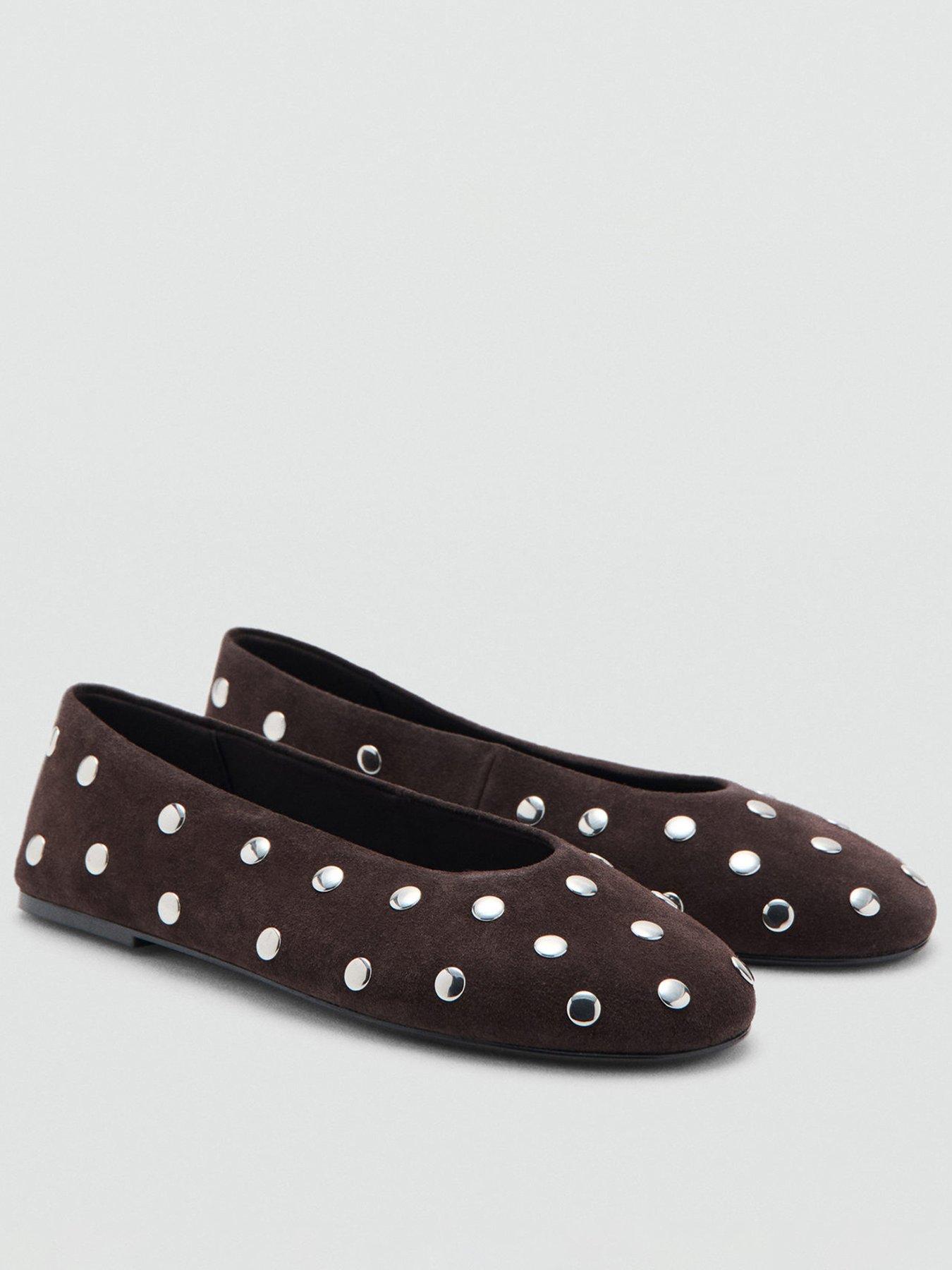mango-suede-ballet-flats-with-studs-brownfront