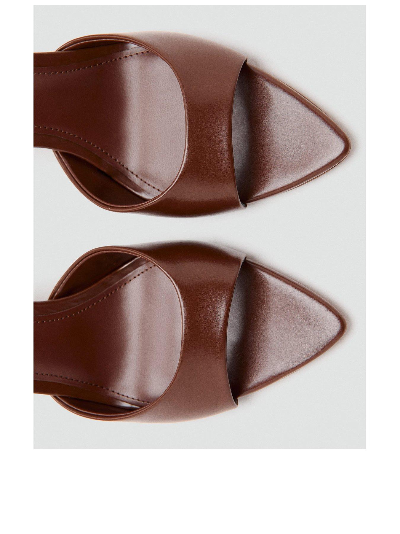 Image 3 of 5 of Mango Pointed Heel Sandals - Brown