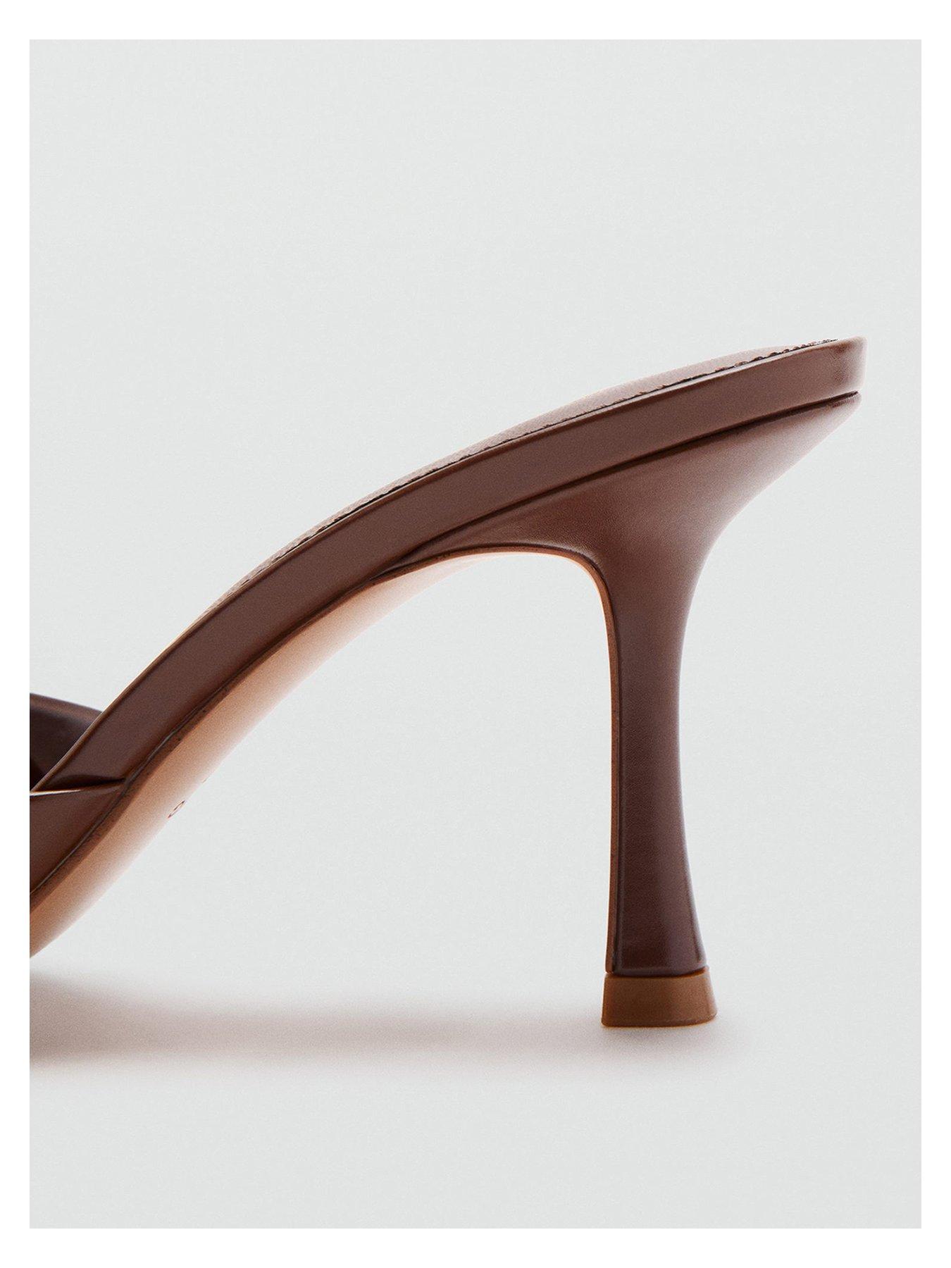 Image 4 of 5 of Mango Pointed Heel Sandals - Brown