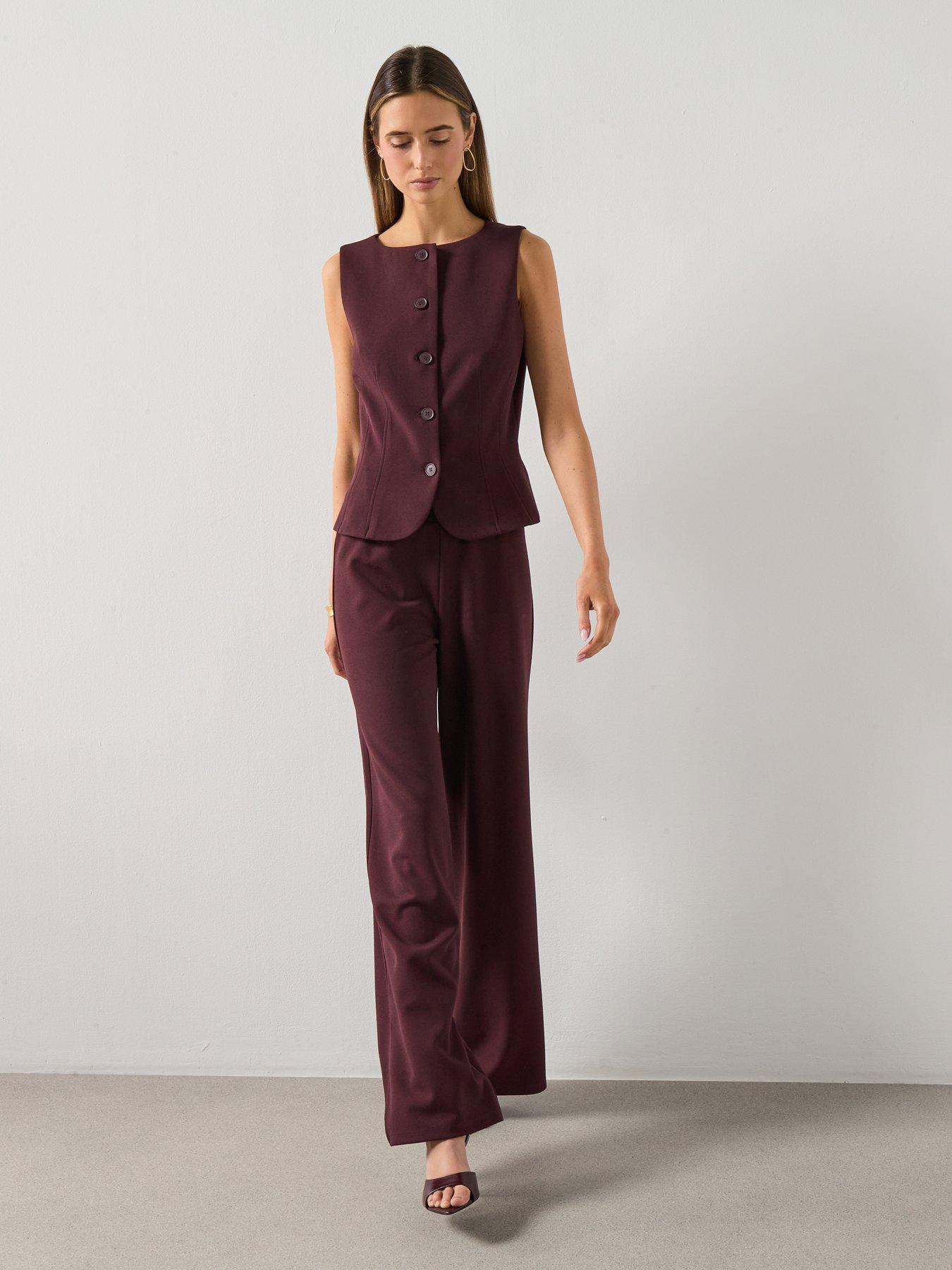Image 3 of 4 of Mango Wide Leg Trousers - Blue