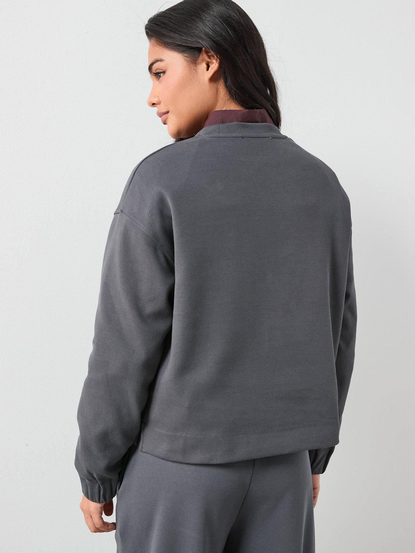 Image 2 of 6 of Mango Ruched Sleeve Sweatshirt - Blue