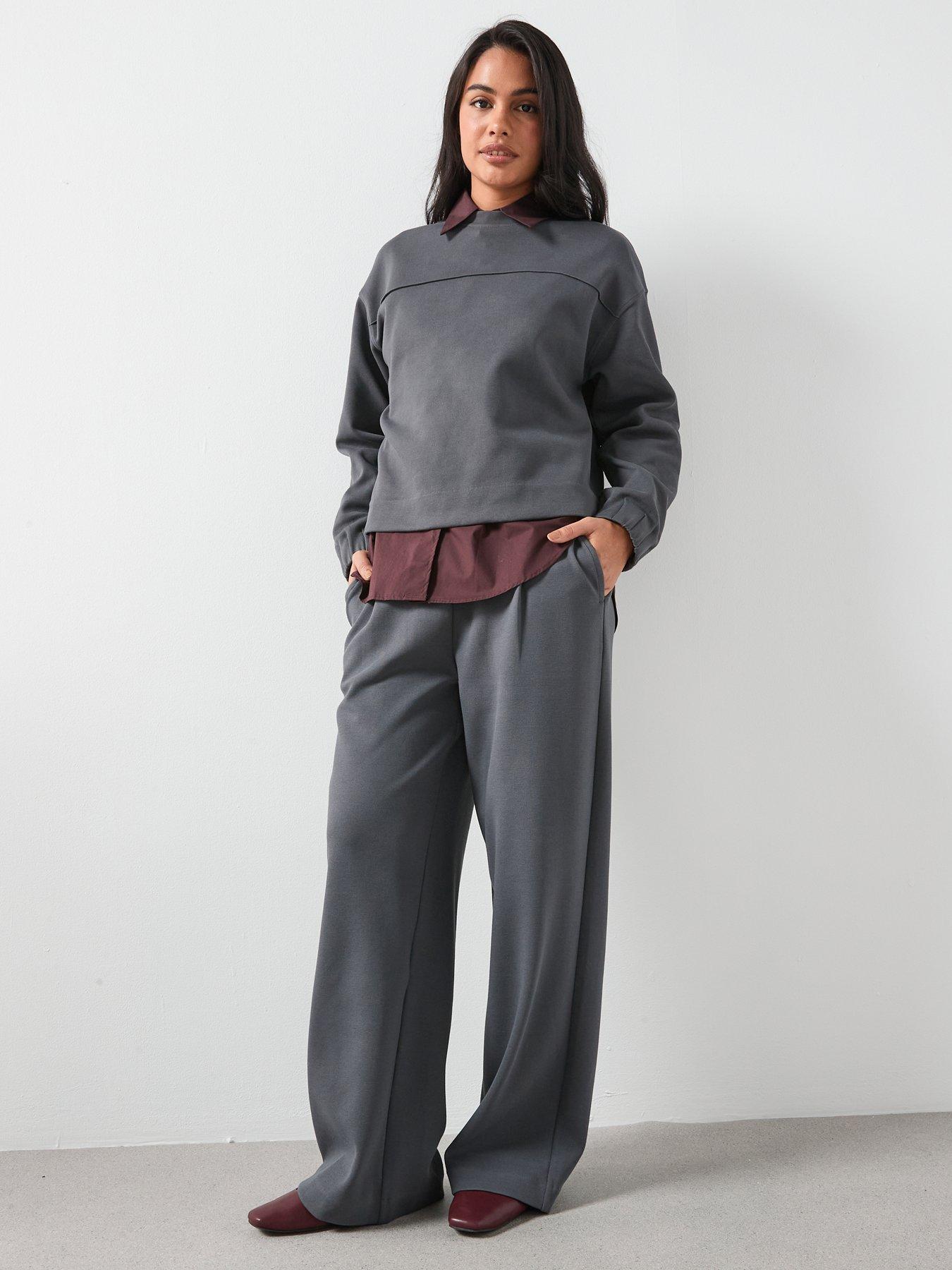 Image 3 of 6 of Mango Ruched Sleeve Sweatshirt - Blue