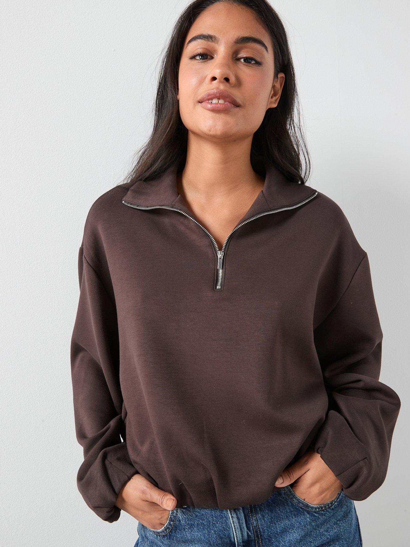 mango-balloon-sweatshirt-with-high-collar-brown