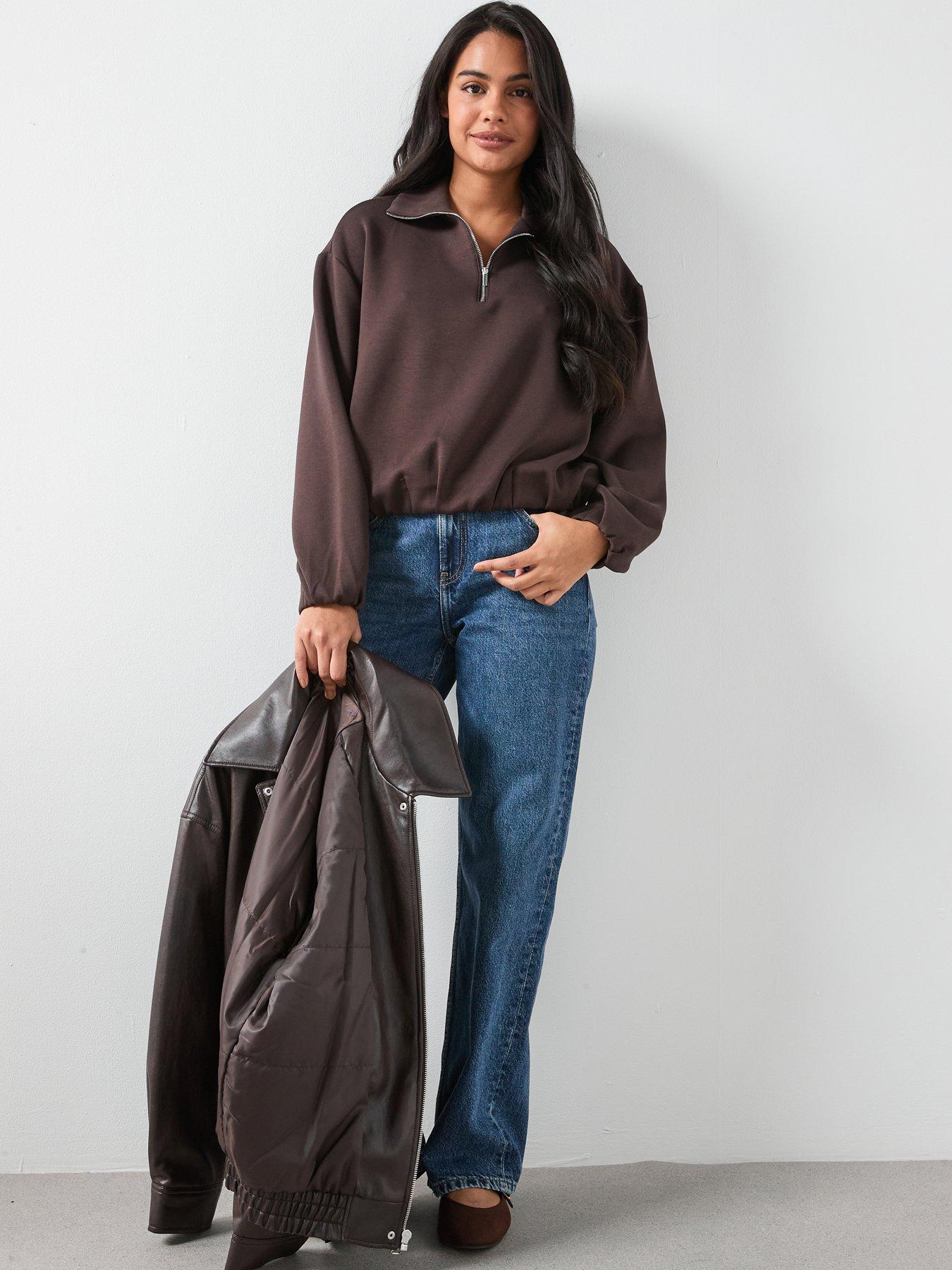 mango-balloon-sweatshirt-with-high-collar-brownback