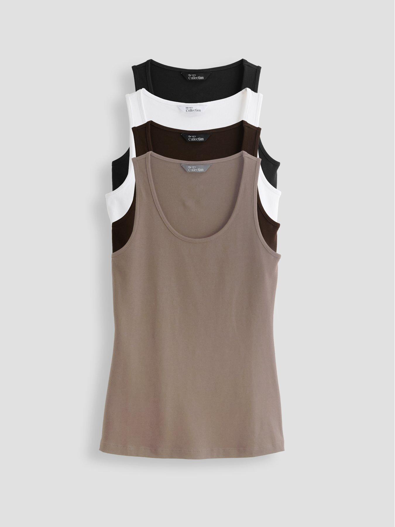 Image 1 of 6 of The Very Collection 4 Pack Fitted Vest - Multi