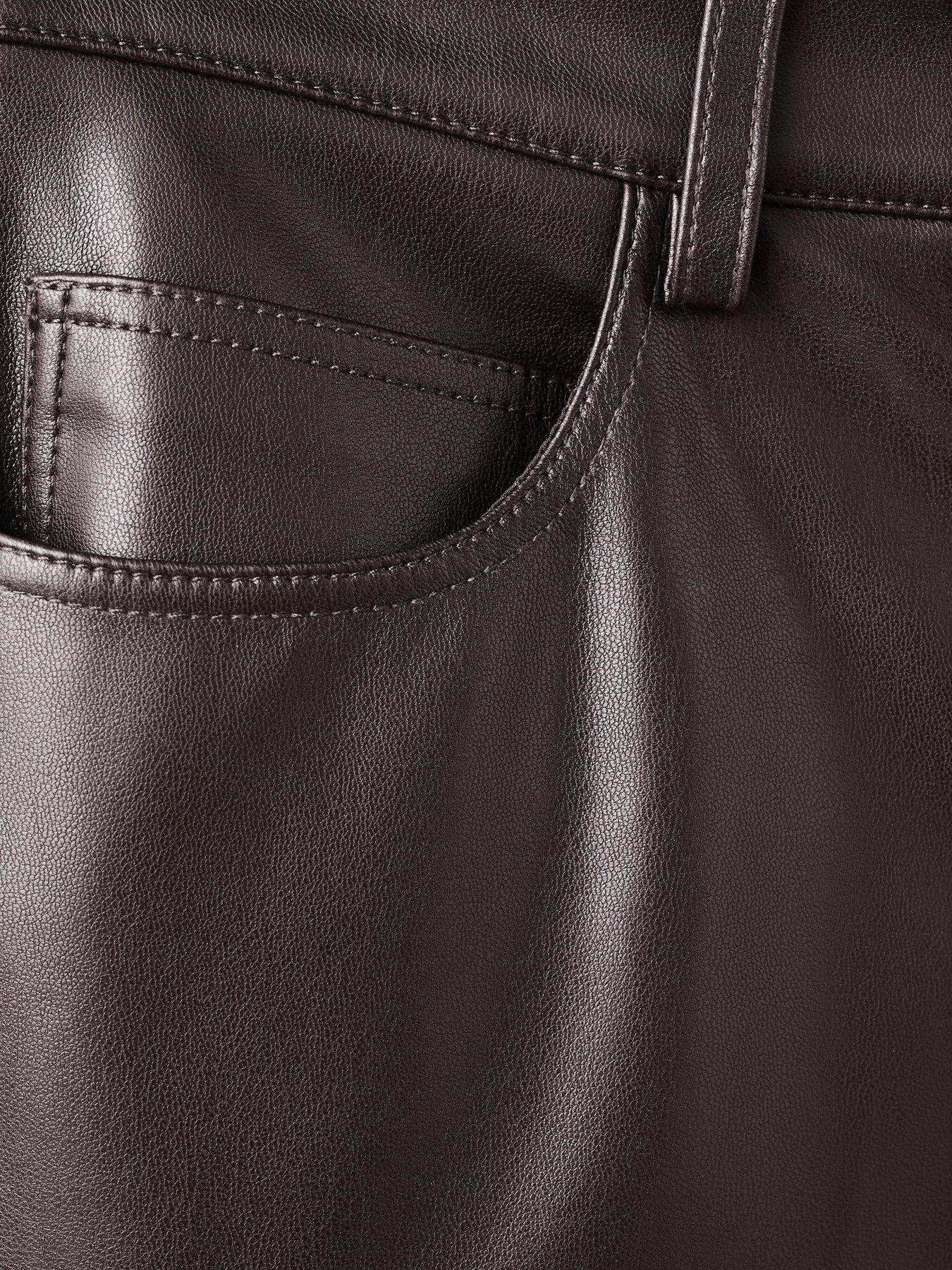 mango-faux-leather-flared-trousers-brownoutfit