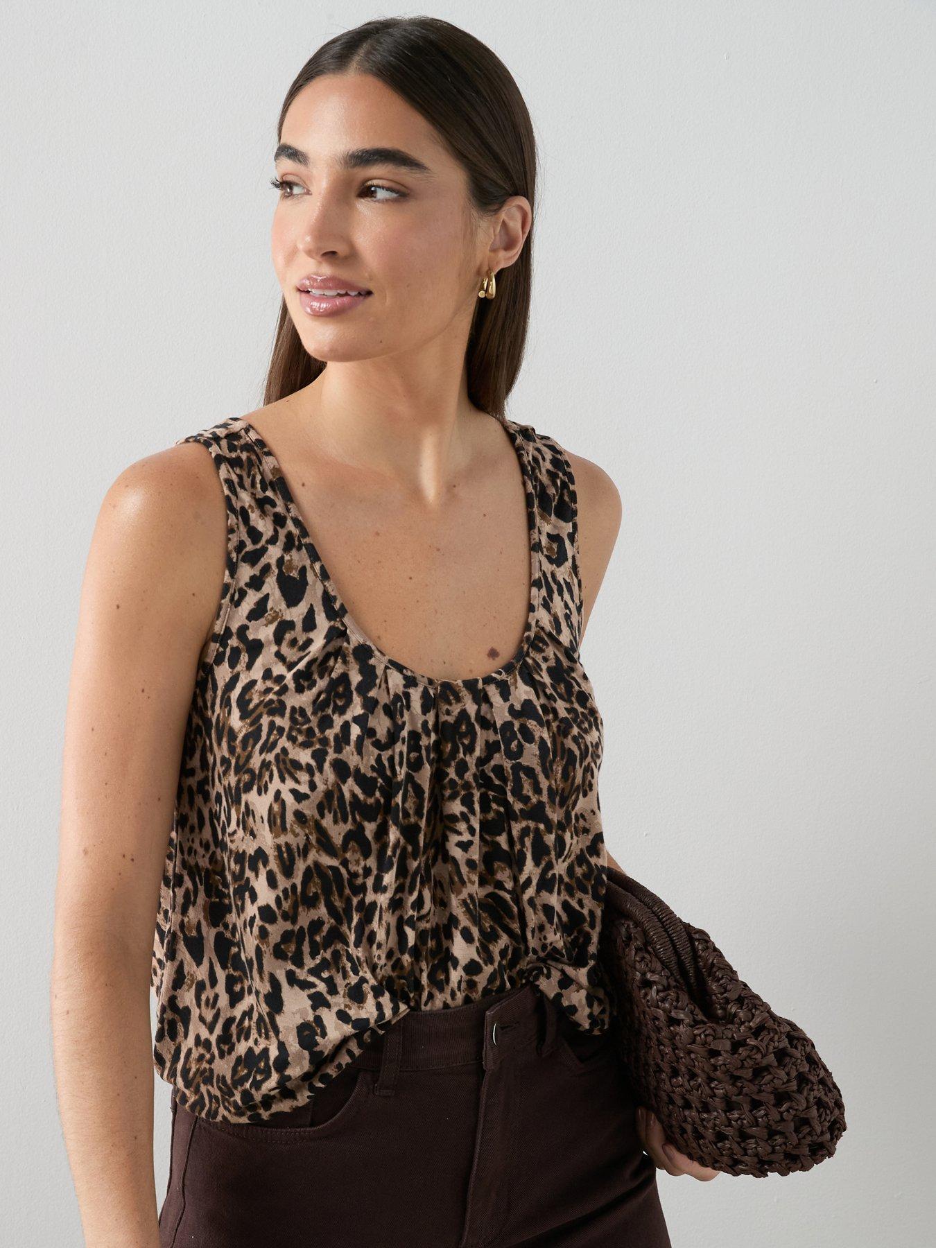 Image 1 of 6 of The Very Collection Printed Stretch Bubble Hem Vest - Multi