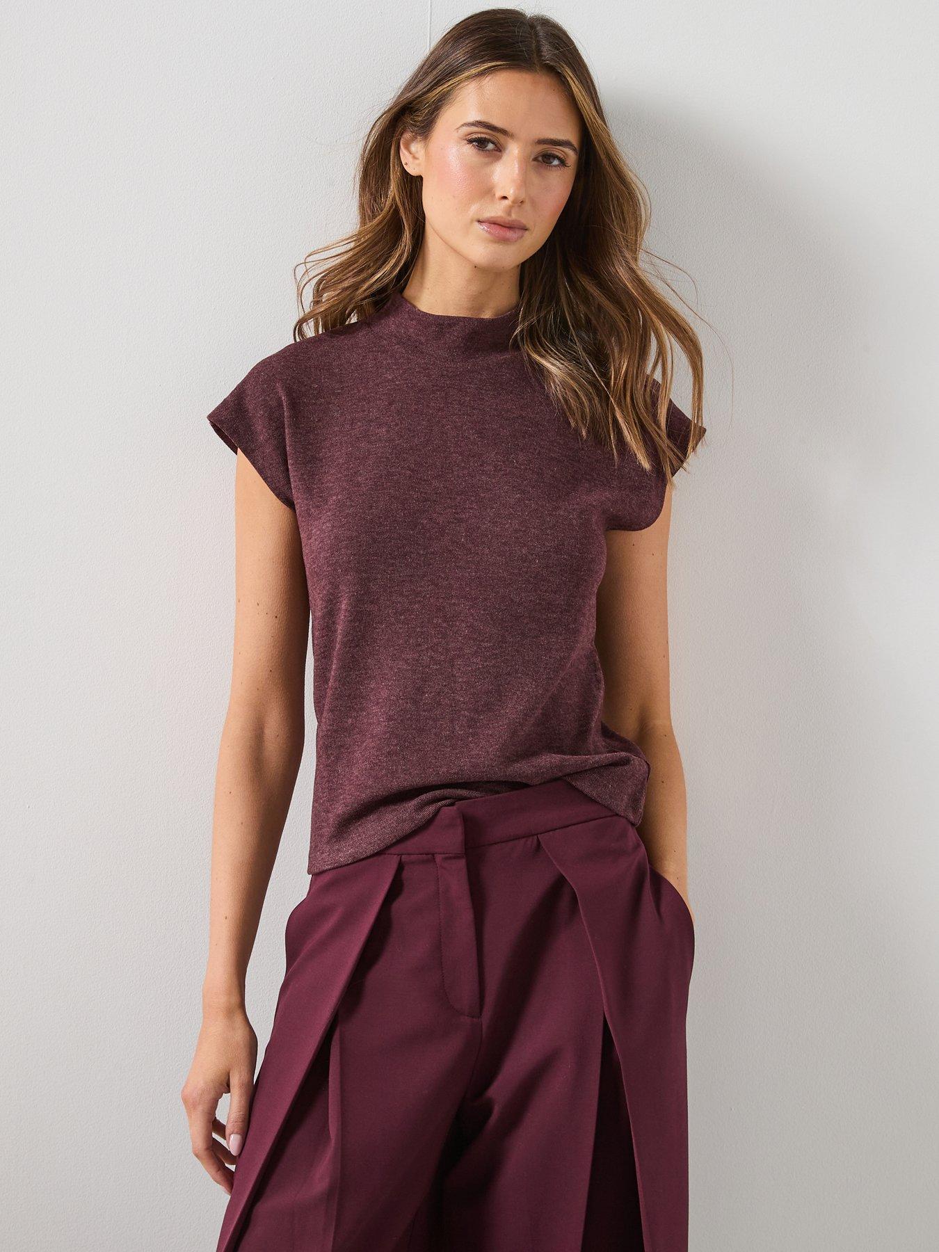 mango-high-collar-t-shirt-red