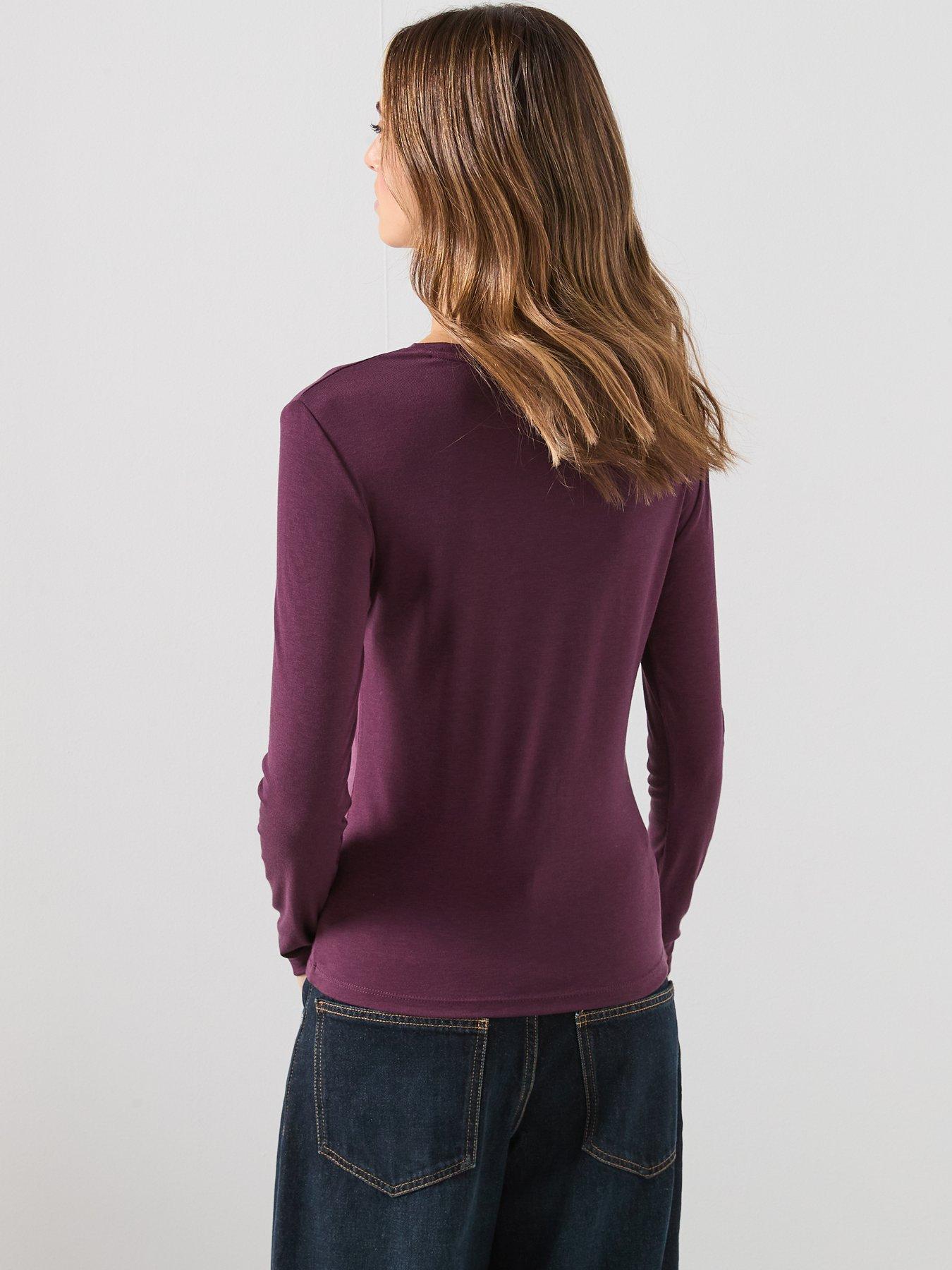 mango-round-neck-long-sleeved-t-shirt-burgundystillFront