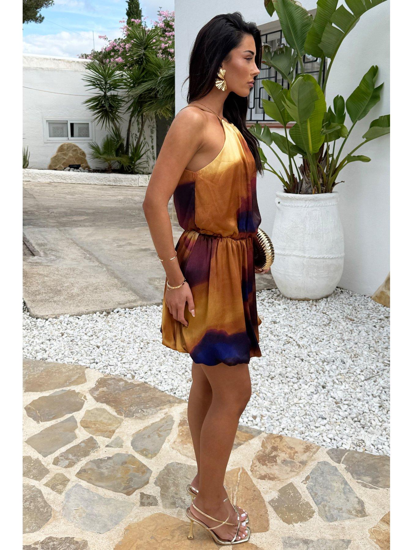 ax-paris-multi-smudge-print-racer-neck-bubble-hem-mini-dressoutfit