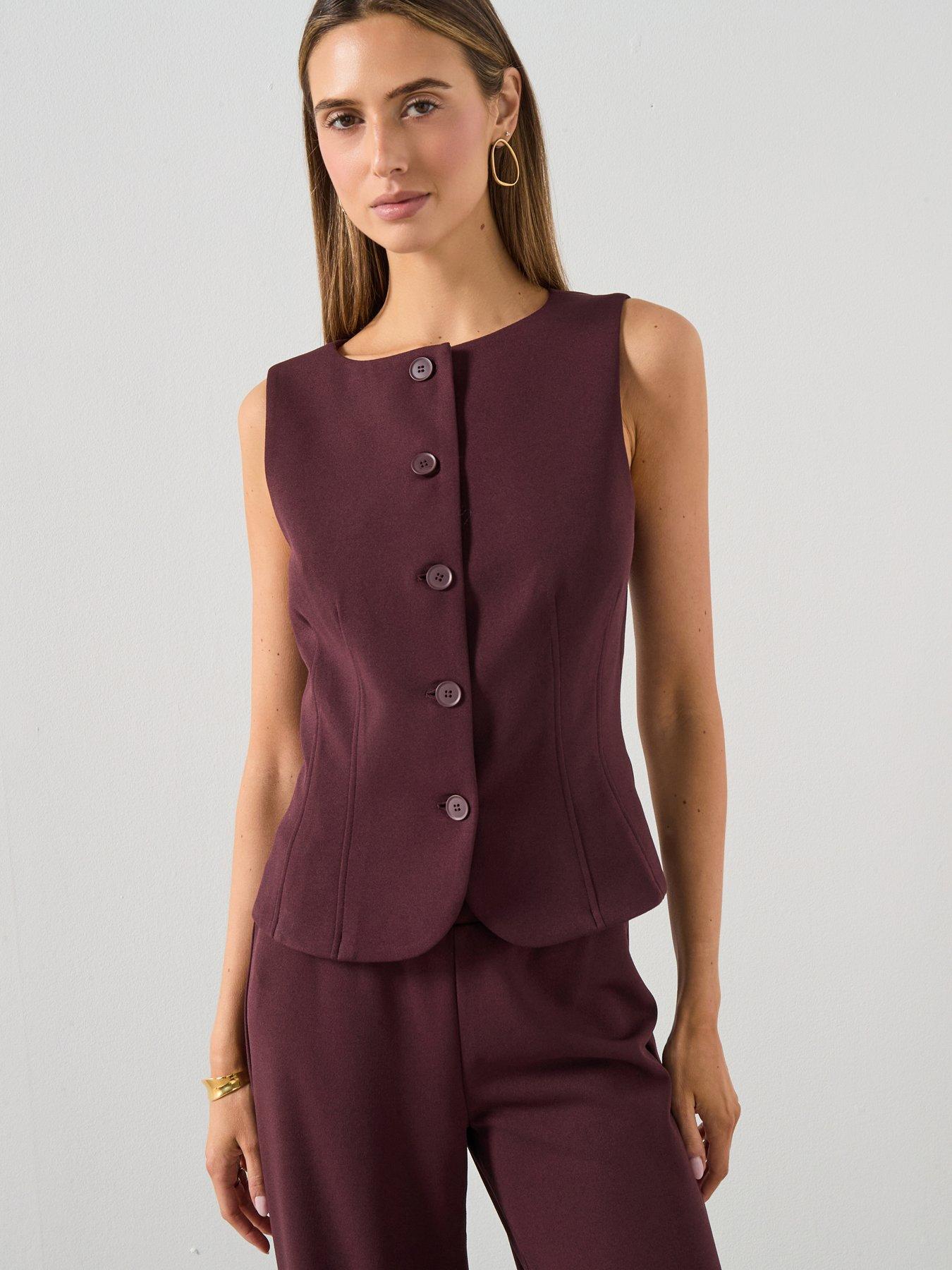 mango-suit-waistcoat-with-buttons-red