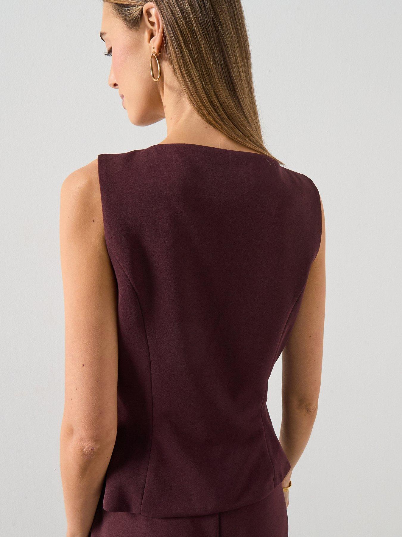 mango-suit-waistcoat-with-buttons-redstillFront