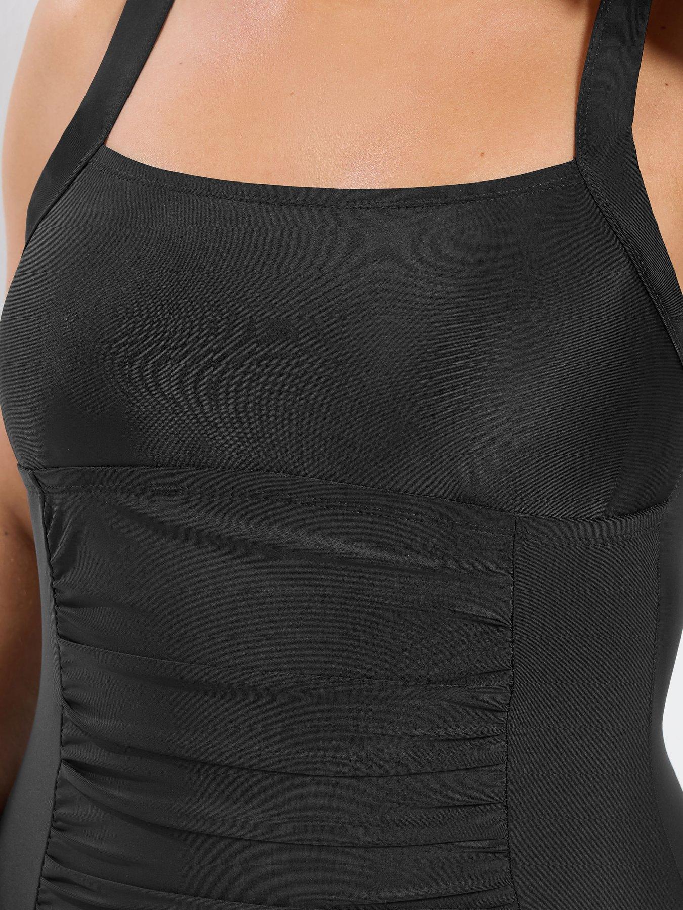 Image 4 of 6 of Yours Curve Square Neck Core Swimsuit - Black