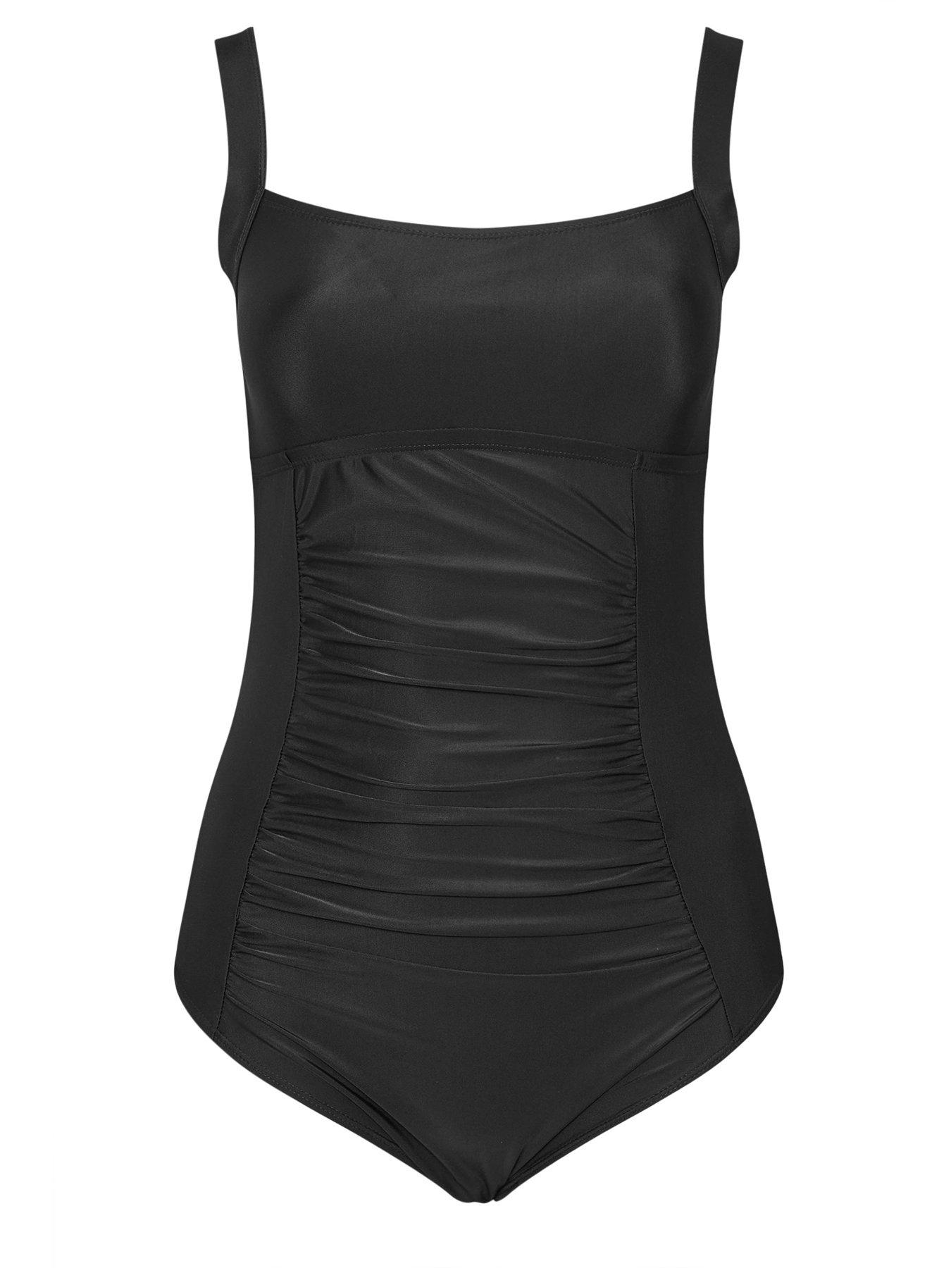 Image 5 of 6 of Yours Curve Square Neck Core Swimsuit - Black