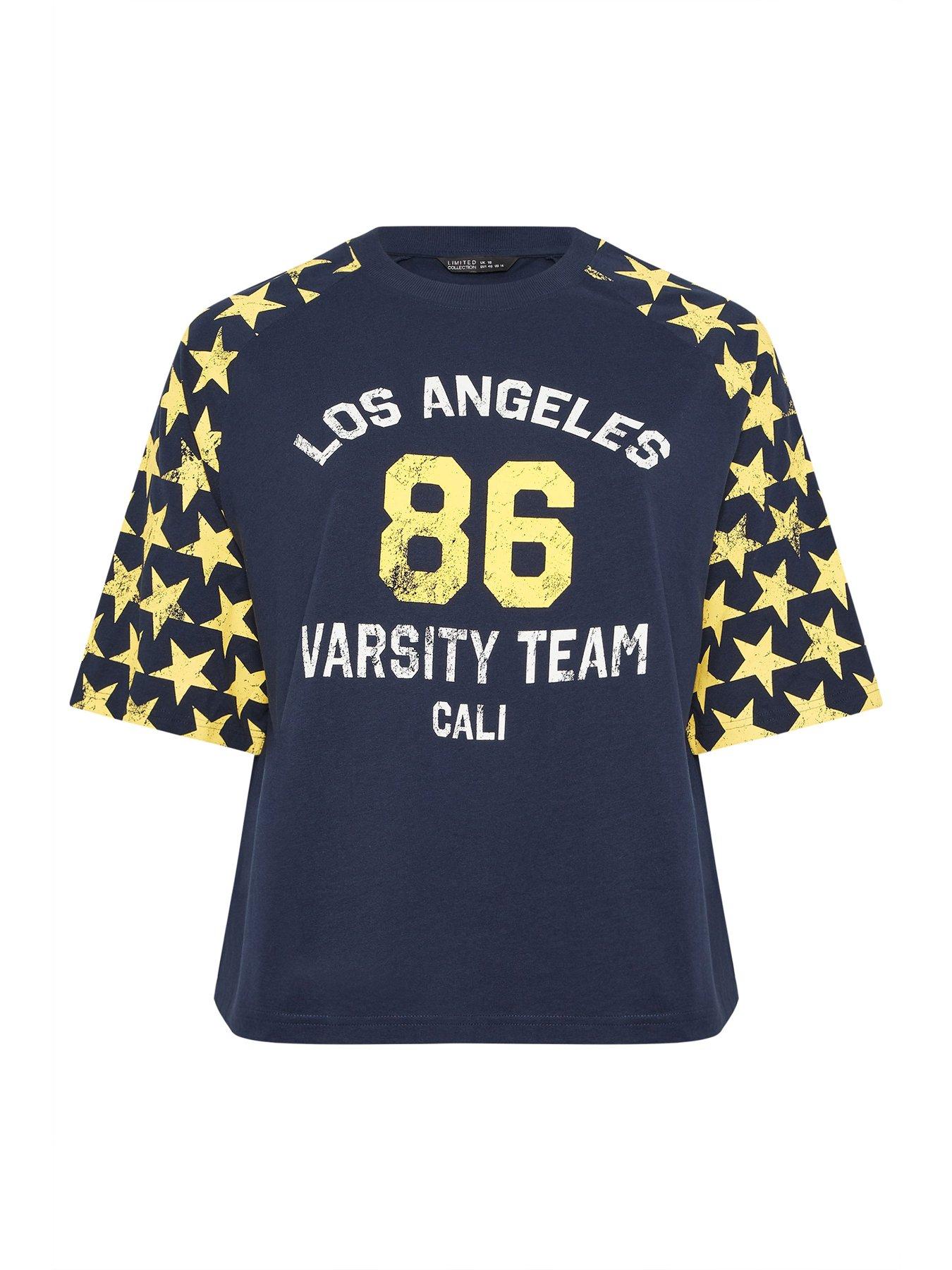 Image 5 of 5 of Yours Curve '86 Sport Star Raglan T-Shirt&nbsp;- Blue