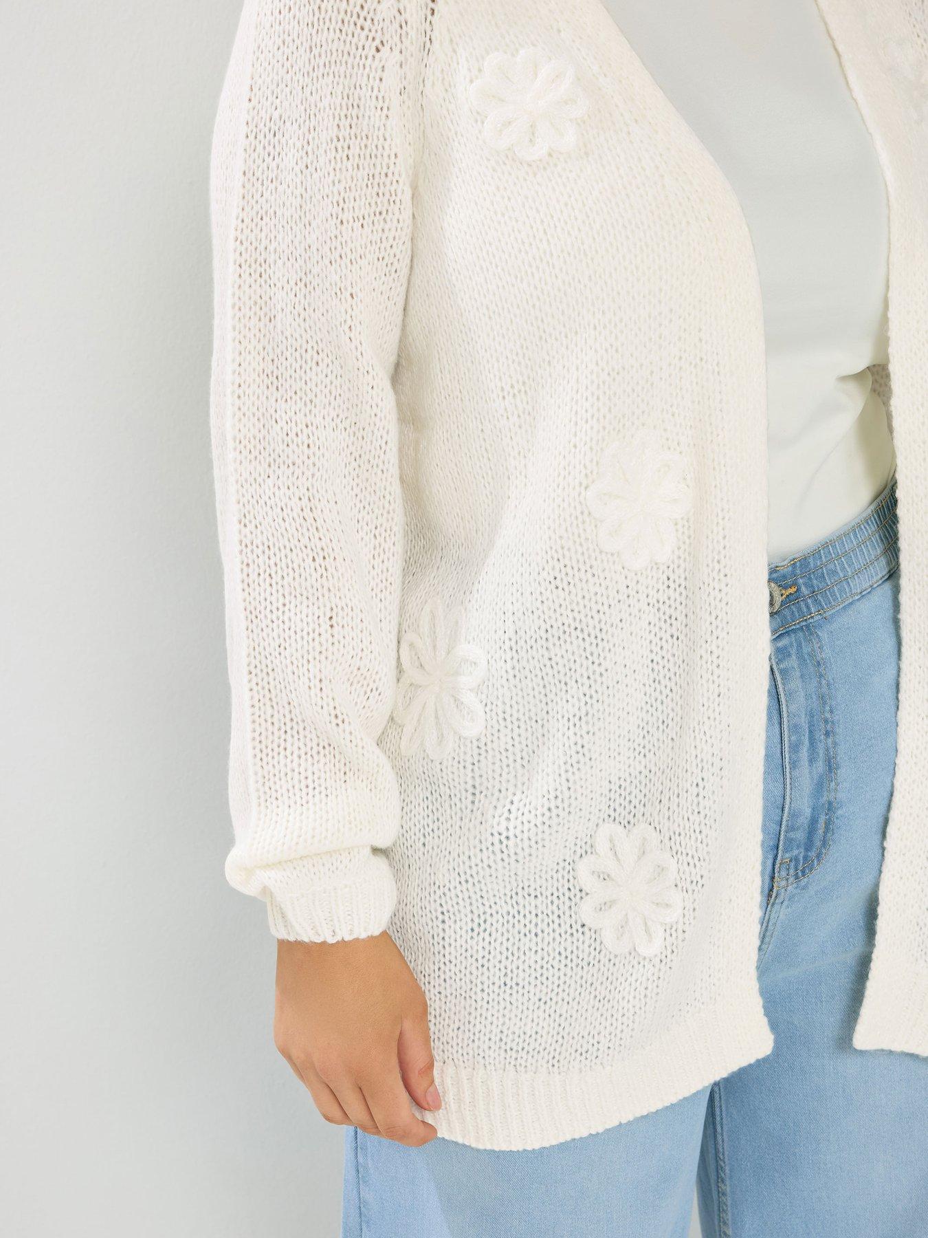 yours-curve-lofty-yarn-applique-flower-cardiganoutfit
