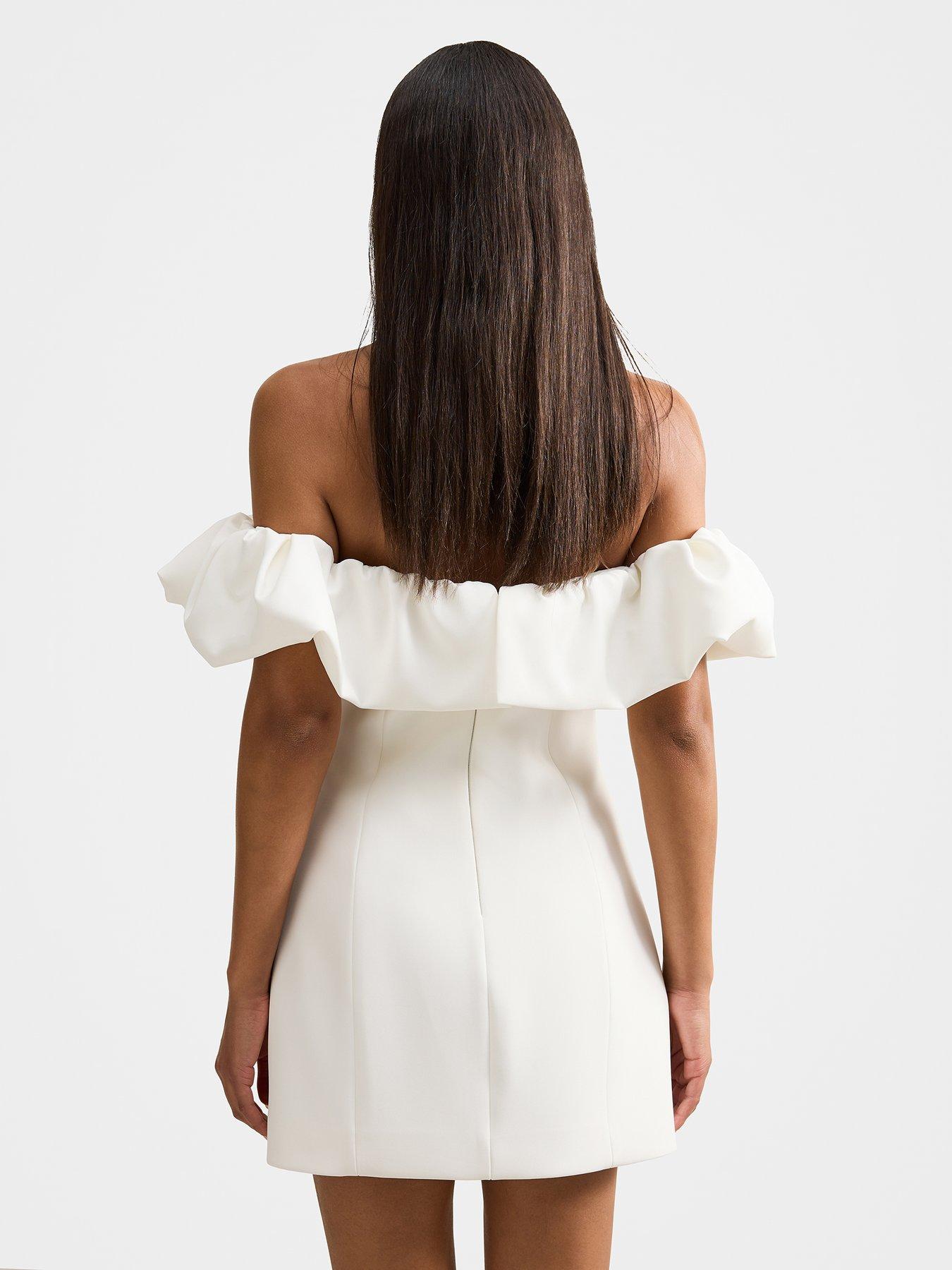Image 2 of 5 of Forever New Tammie Off Shoulder Dress - White