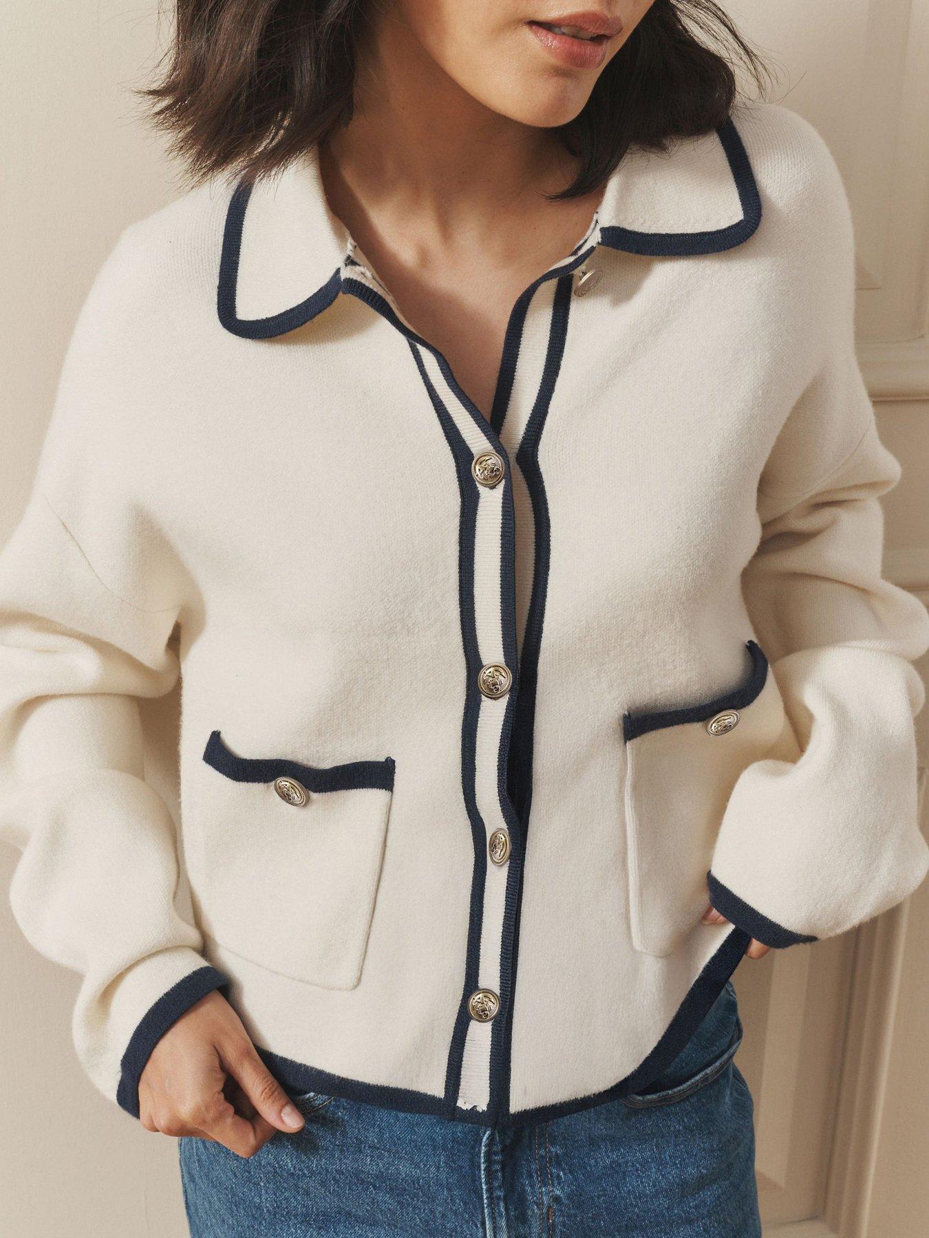 Image 4 of 5 of Laura Ashley Nautical Button Through Cardigan - Cream