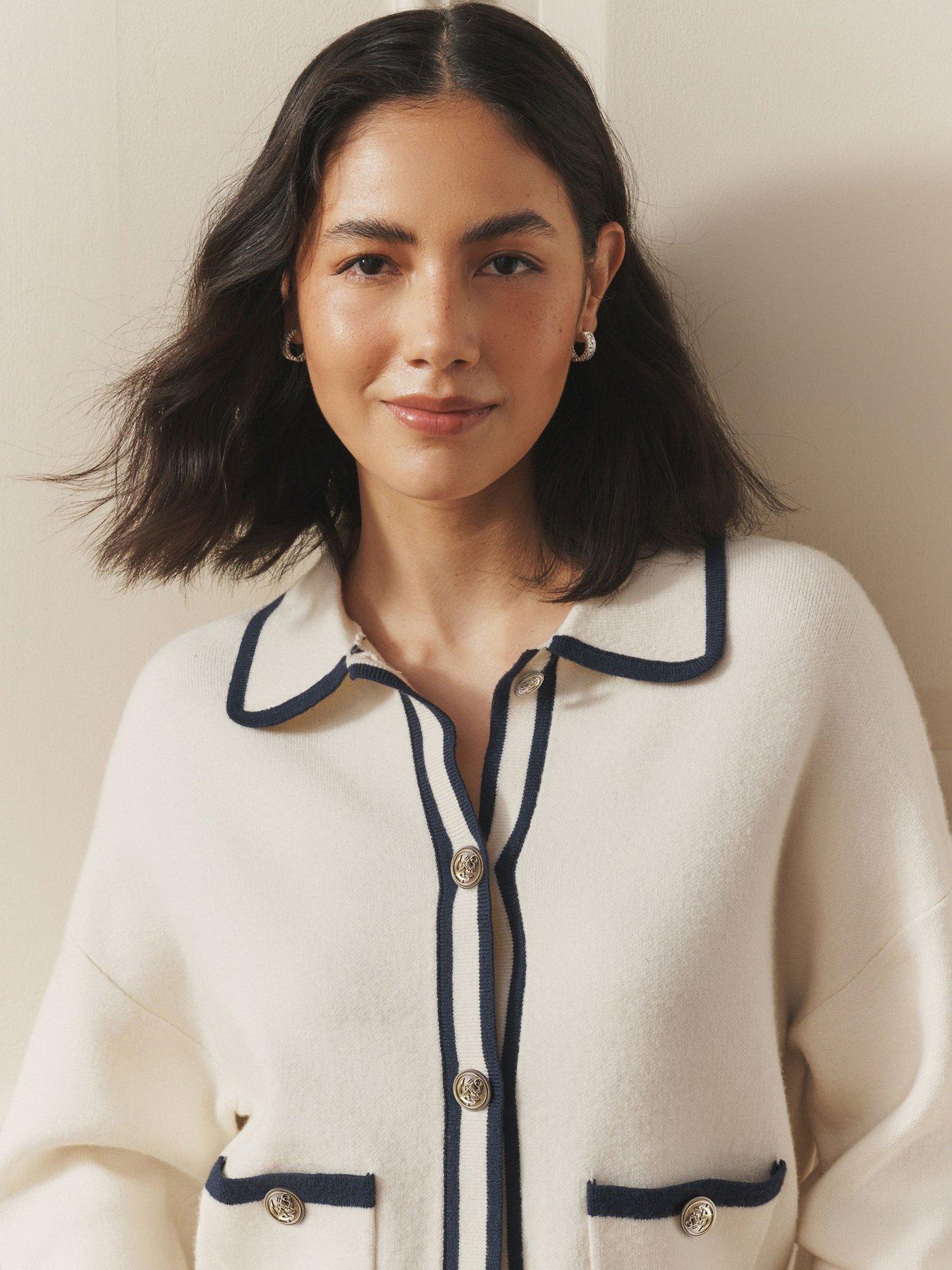 Image 5 of 5 of Laura Ashley Nautical Button Through Cardigan - Cream