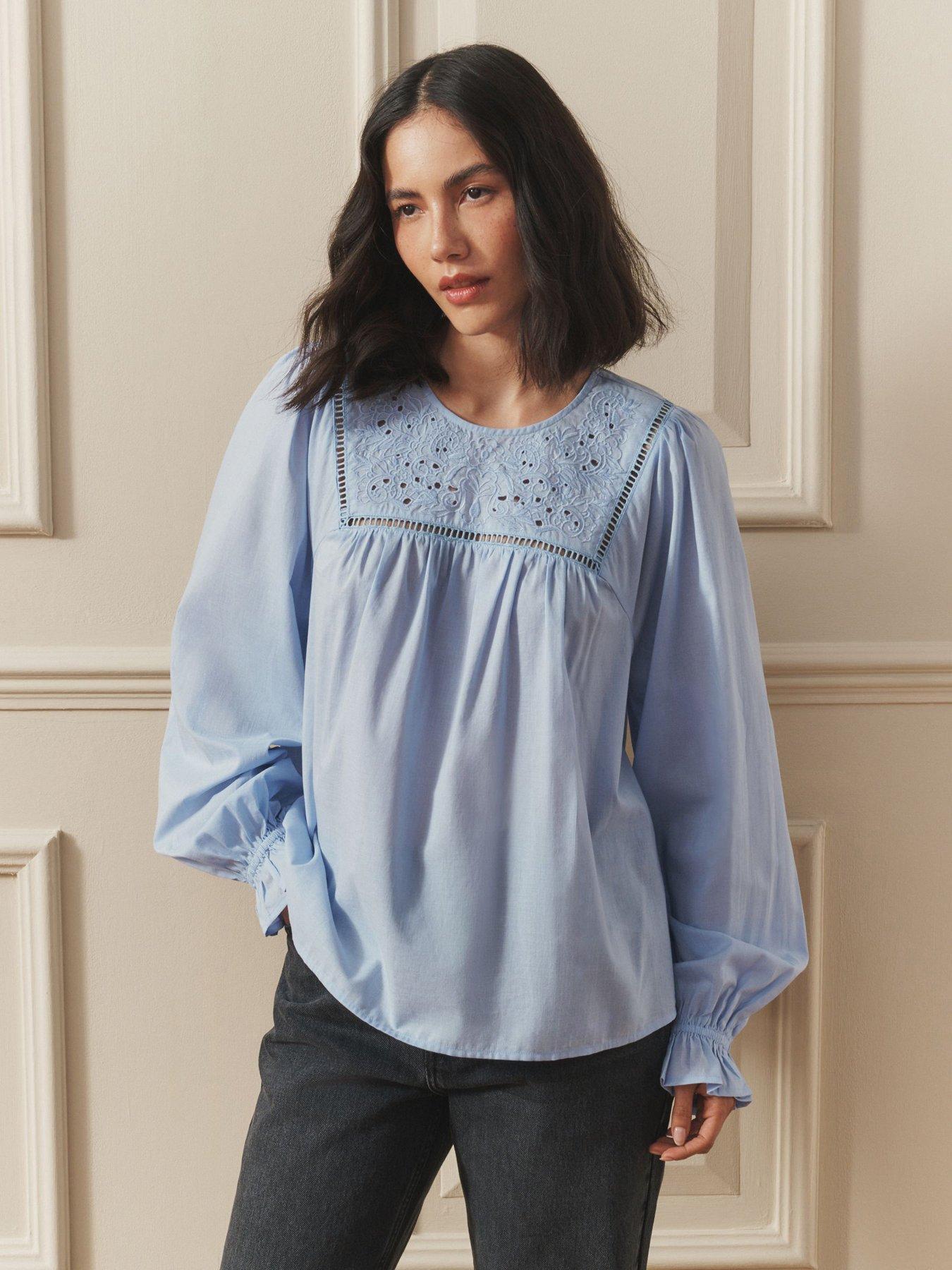 laura-ashley-embroidered-balloon-sleeve-blouse-light-bluefront