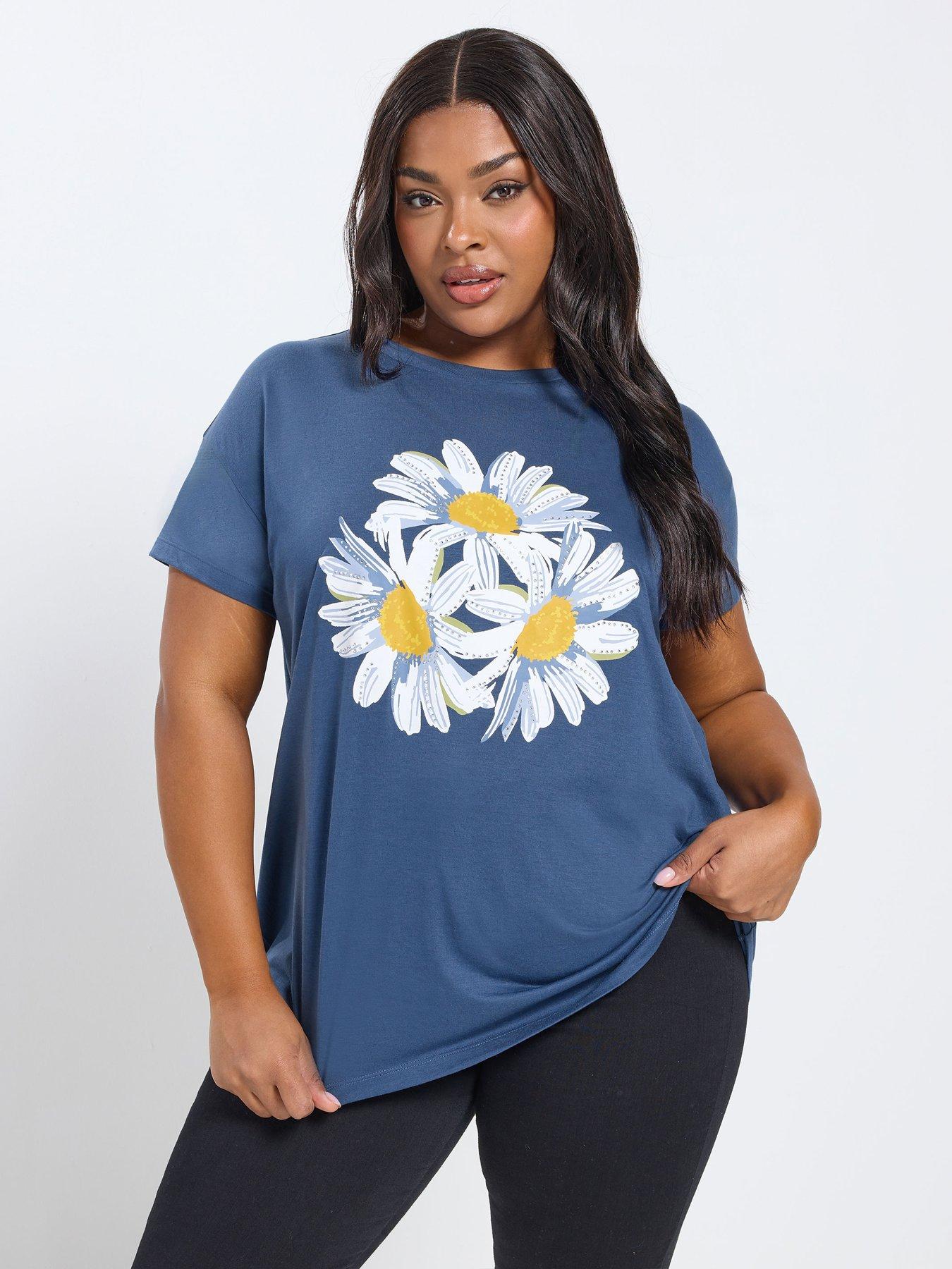 yours-curve-core-daisy-placement-t-shirt