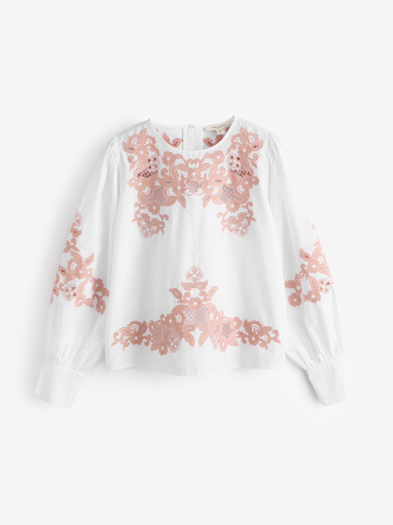 Image 7 of 7 of Laura Ashley Cot Poplin Embrod Blouse