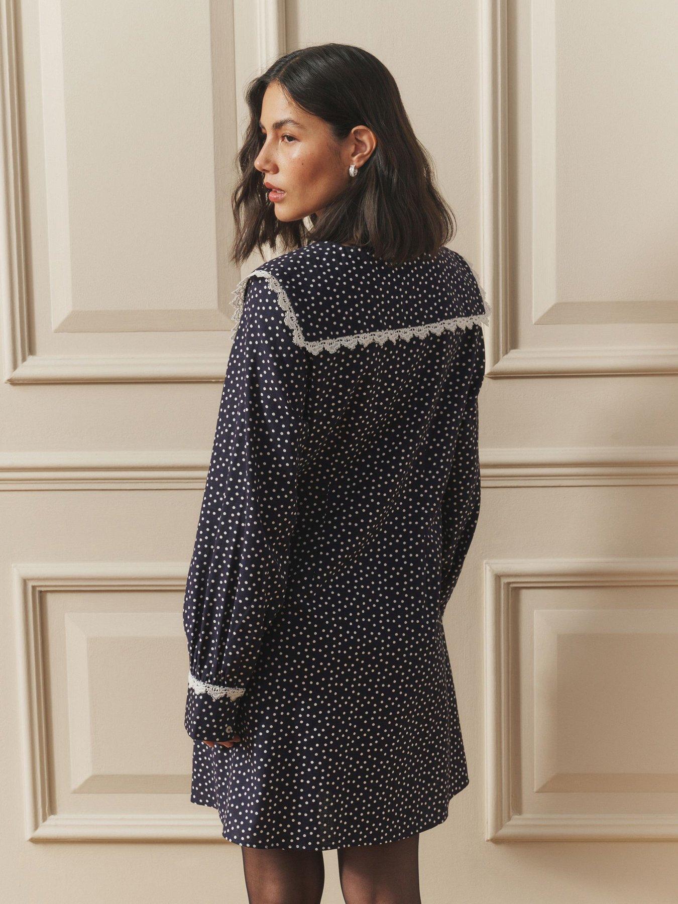 Image 2 of 7 of Laura Ashley Sailor Dress - Navy