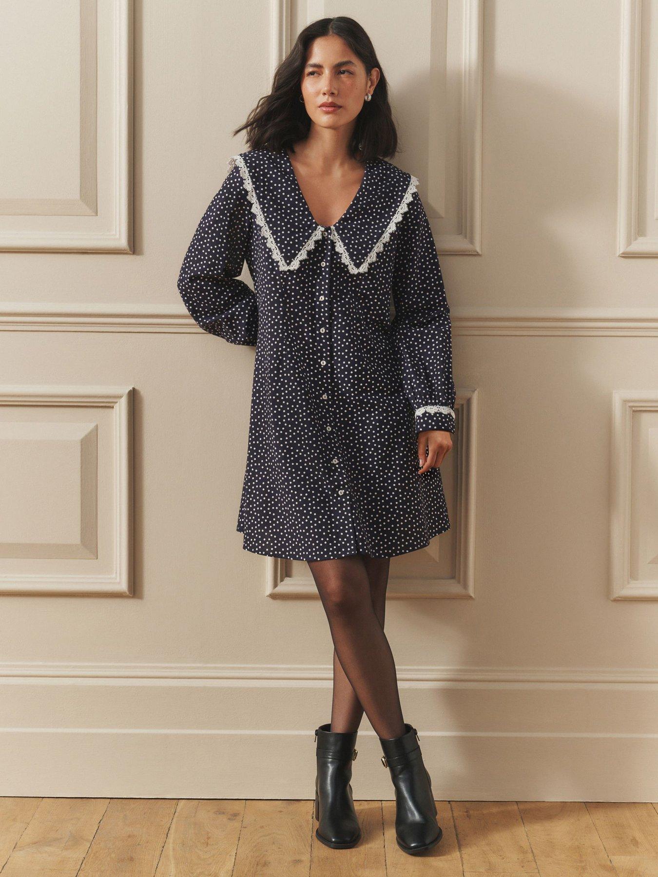 Image 3 of 7 of Laura Ashley Sailor Dress - Navy