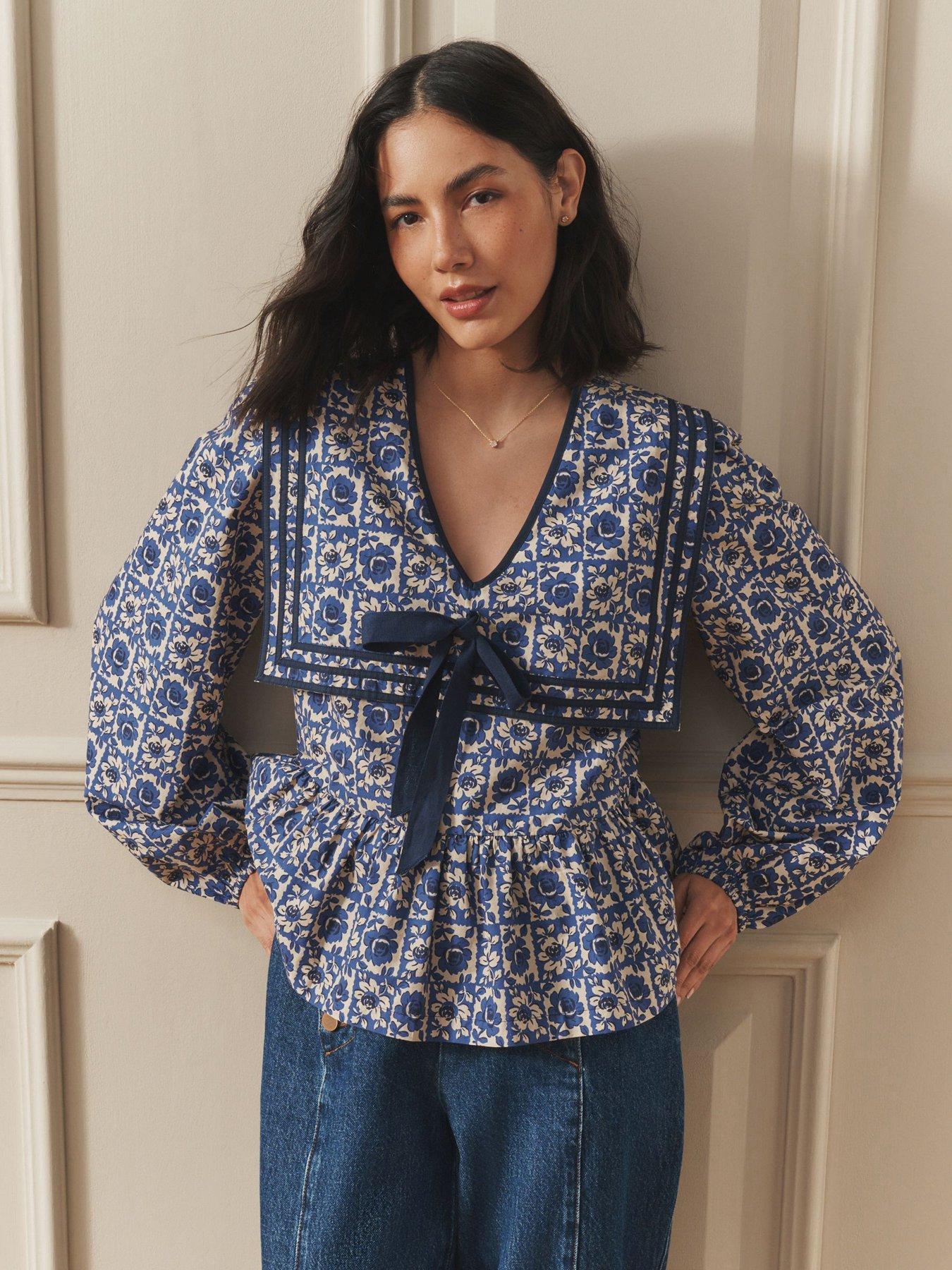 Image 1 of 4 of Laura Ashley Sailor Blouse