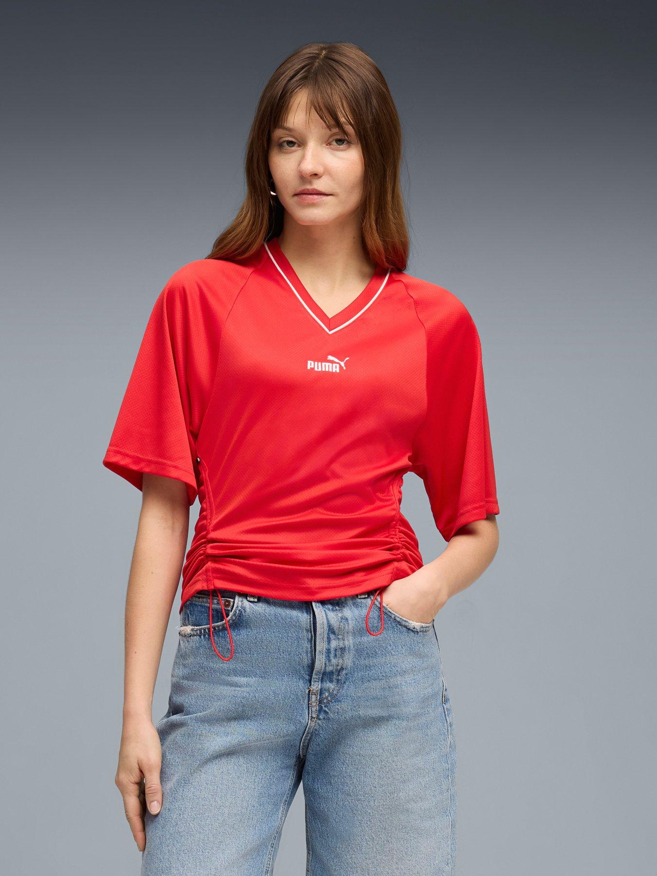 Puma Womens Future Archive Fitted Waist Football Jersey - Red