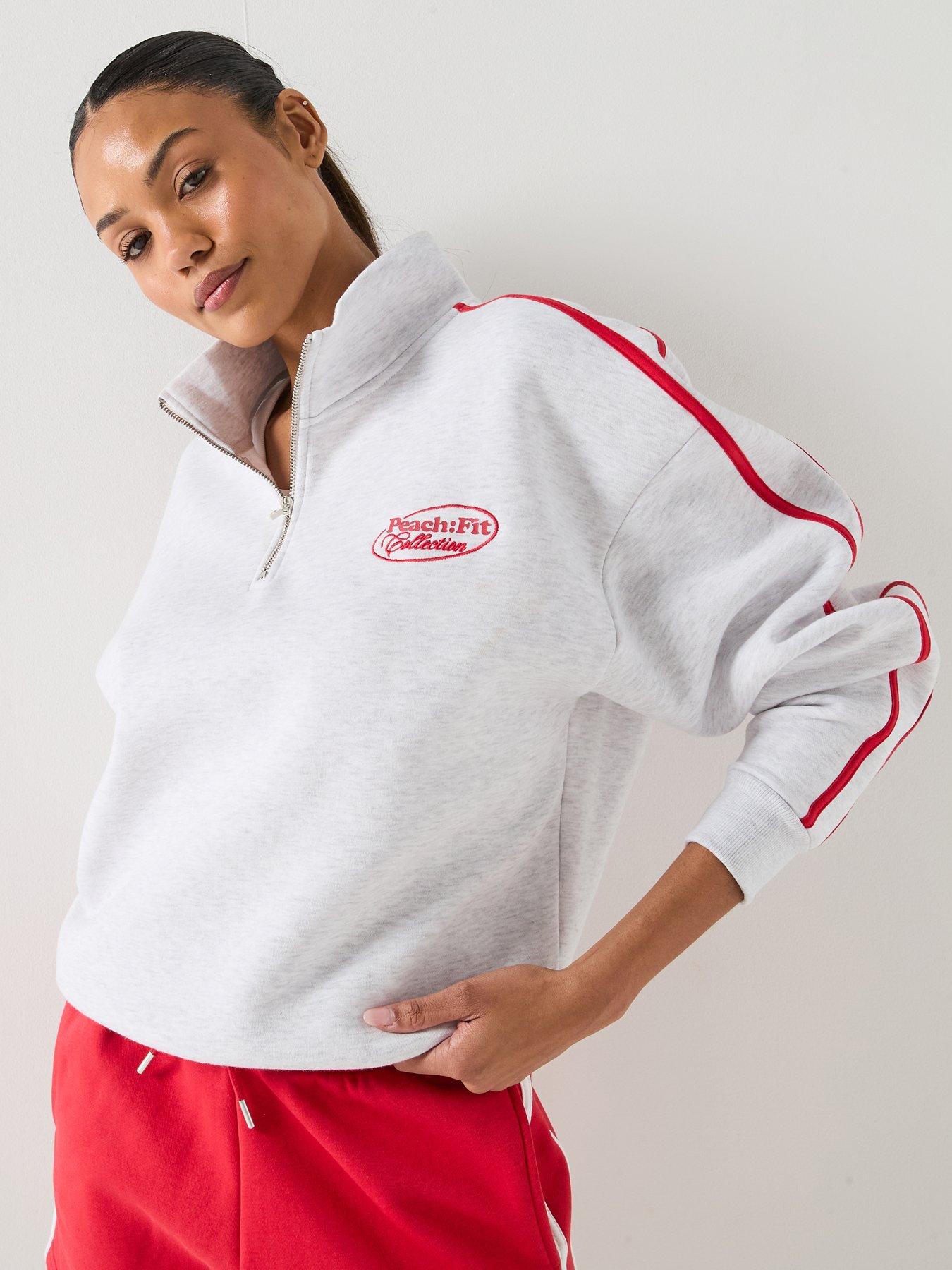 peach-fit-womens-cotton-poly-quarter-zip-sweatshirt-grey